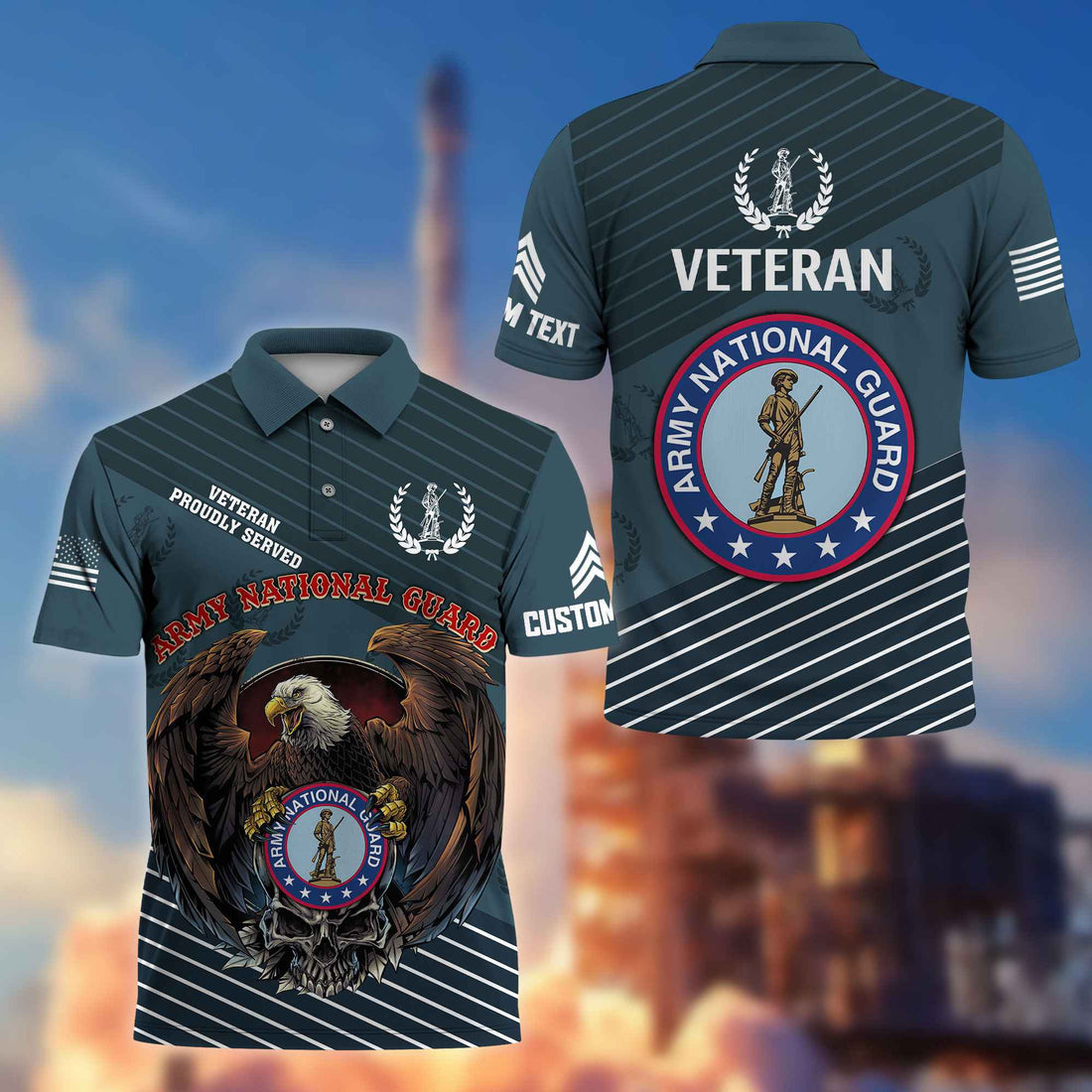 Premium US Army National Guard Polo Shirt VPVC216208, Custom Name, Rank, Gifts For Army National Guard Veteran, Best Gifts On Father's Day, Armed Forces Day, Independence Day, Veterans Day.