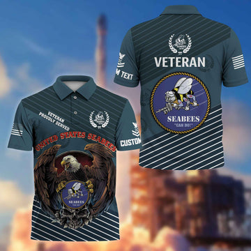 Premium US Seabees Polo Shirt VPVC216209, Custom Name, Rank, Gifts For Seabees Veteran, Best Gifts On Father's Day, Armed Forces Day, Independence Day, Veterans Day.