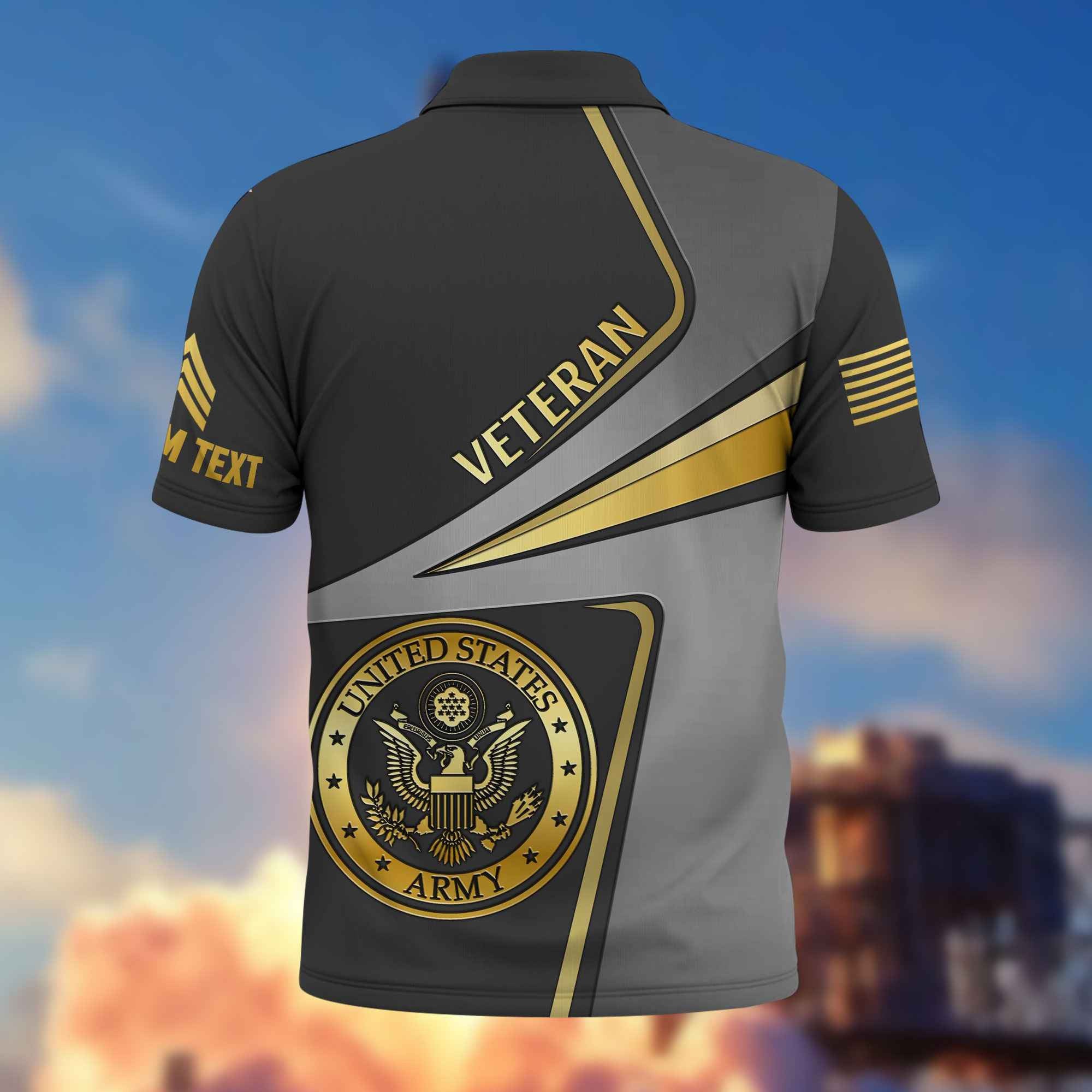 Premium Custom US Army Polo Shirt VPVC216301, Gifts For Army Veteran, Best Gifts On Father's Day, Armed Forces Day, Independence Day, Veterans Day.