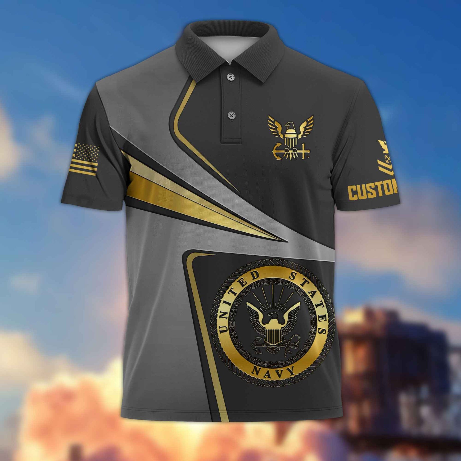 Premium Custom US Navy Polo Shirt VPVC216302, Gifts For Navy Veteran, Best Gifts On Father's Day, Armed Forces Day, Independence Day, Veterans Day.
