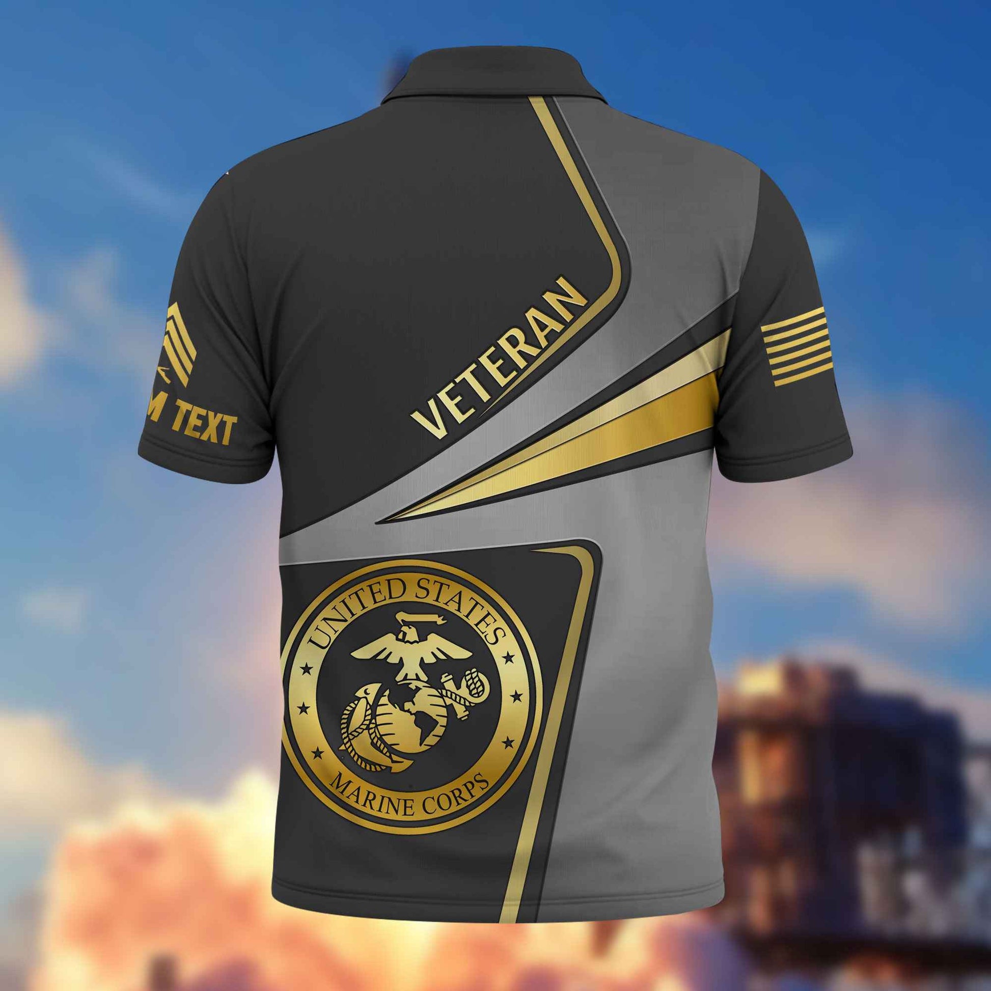 Premium Custom USMC Polo Shirt VPVC216303, Gifts For Marine Veteran, Best Gifts On Father's Day, Armed Forces Day, Independence Day, Veterans Day.