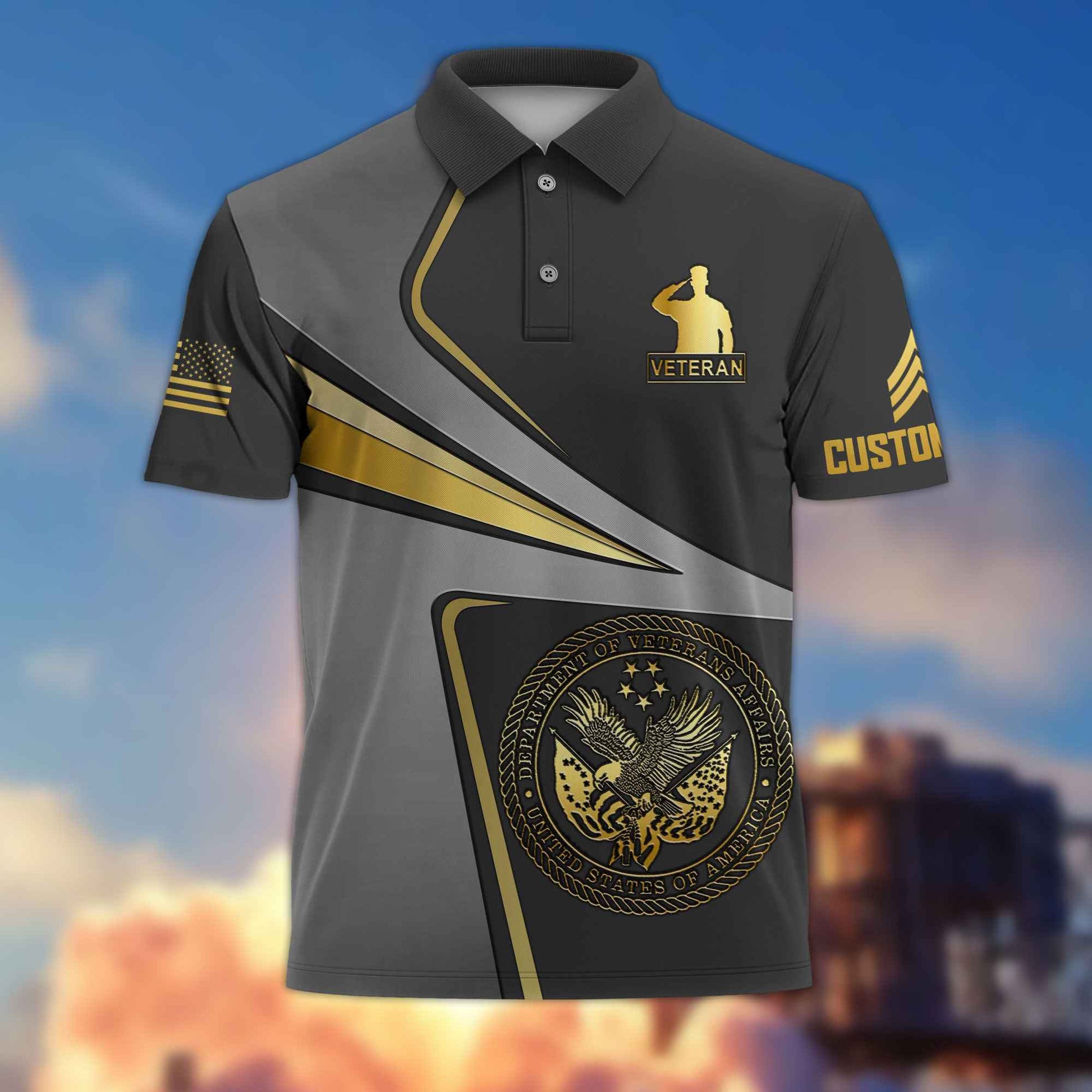 Premium Custom US Veteran Polo Shirt VPVC216307, Gifts For US Veteran, Best Gifts On Father's Day, Armed Forces Day, Independence Day, Veterans Day.