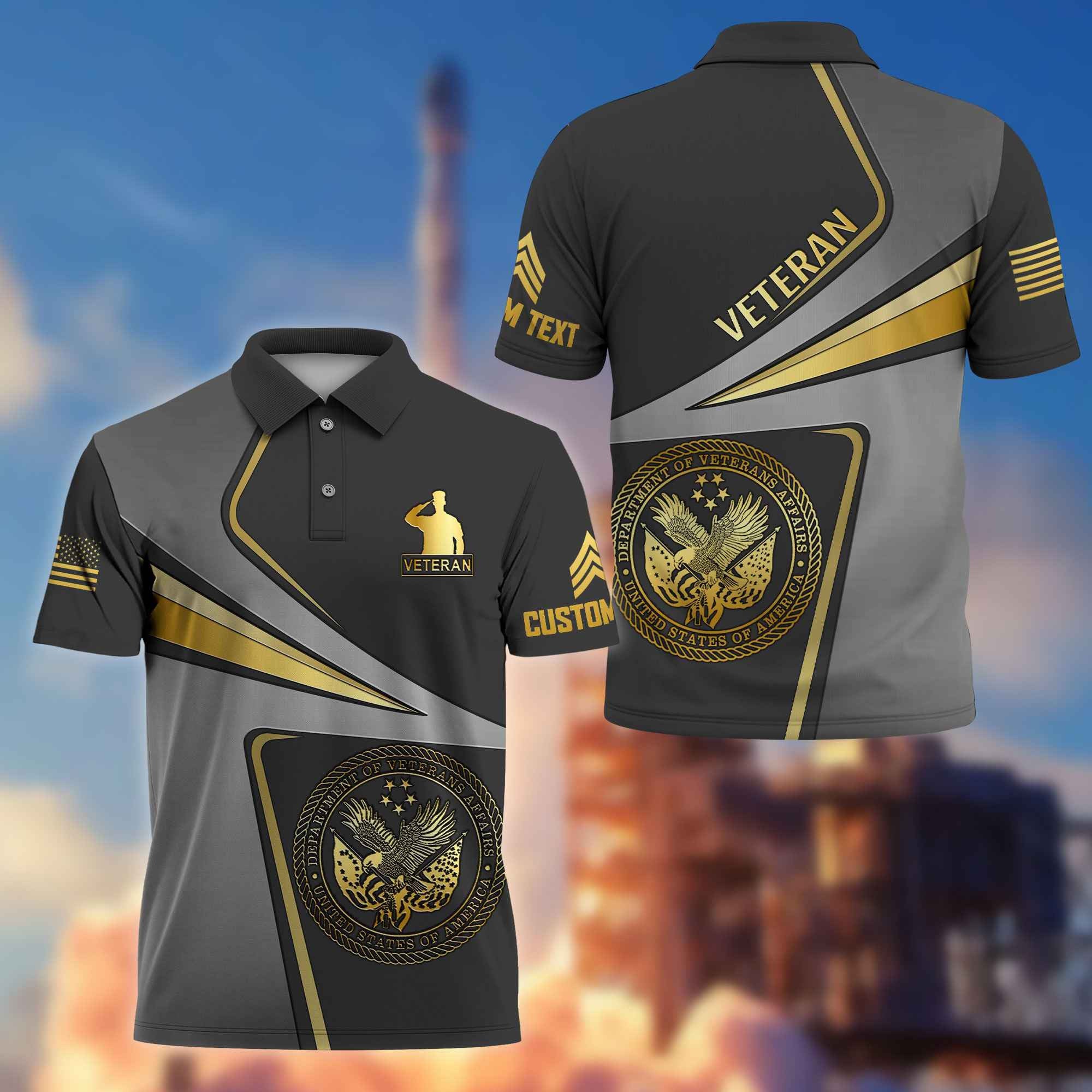Premium Custom US Veteran Polo Shirt VPVC216307, Gifts For US Veteran, Best Gifts On Father's Day, Armed Forces Day, Independence Day, Veterans Day.