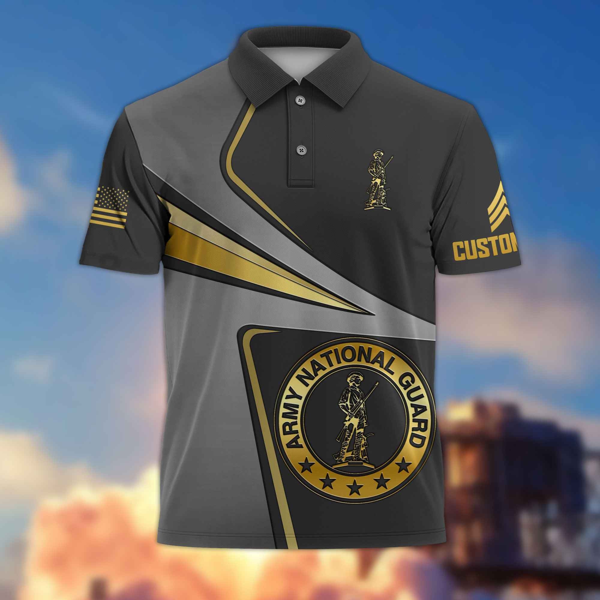 Premium Custom US Army National Guard Polo Shirt VPVC216308, Gifts For Army National Guard Veteran, Best Gifts On Father's Day, Armed Forces Day, Independence Day, Veterans Day.