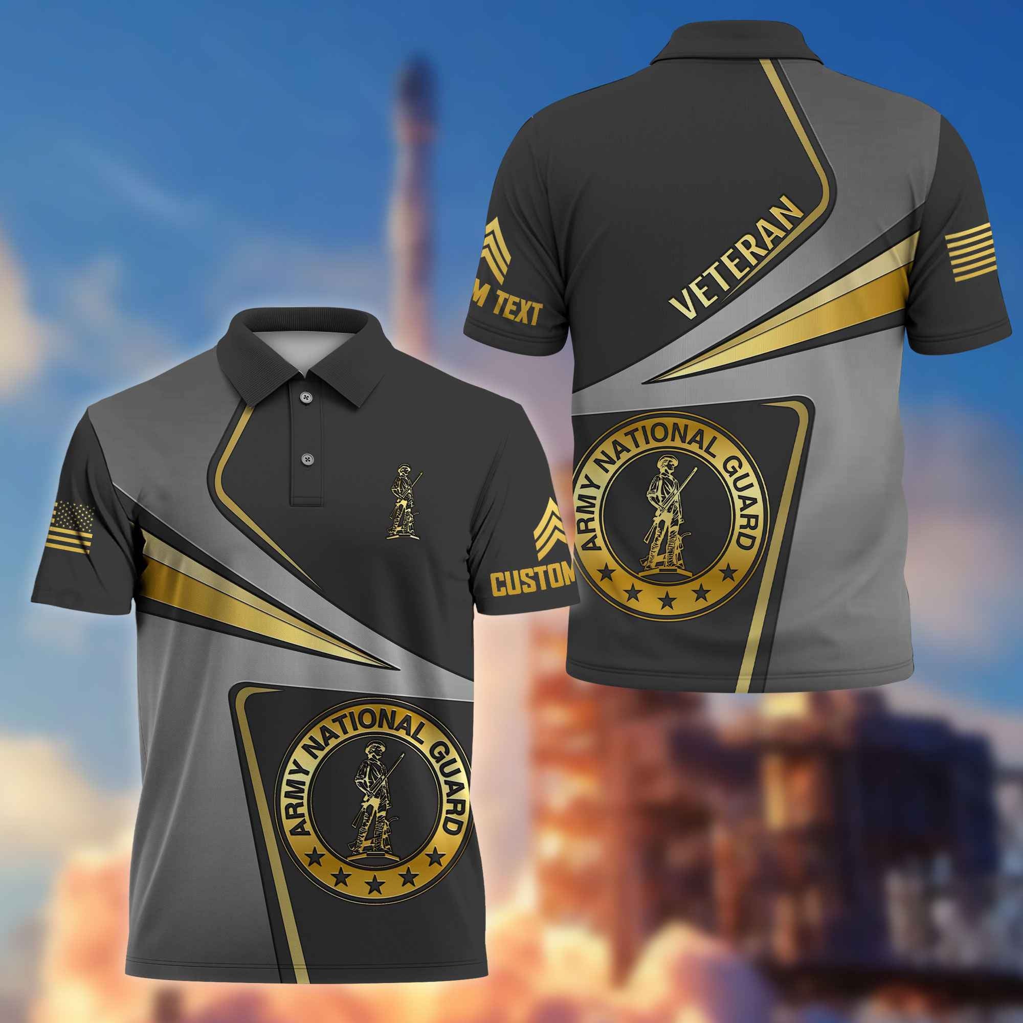 Premium Custom US Army National Guard Polo Shirt VPVC216308, Gifts For Army National Guard Veteran, Best Gifts On Father's Day, Armed Forces Day, Independence Day, Veterans Day.