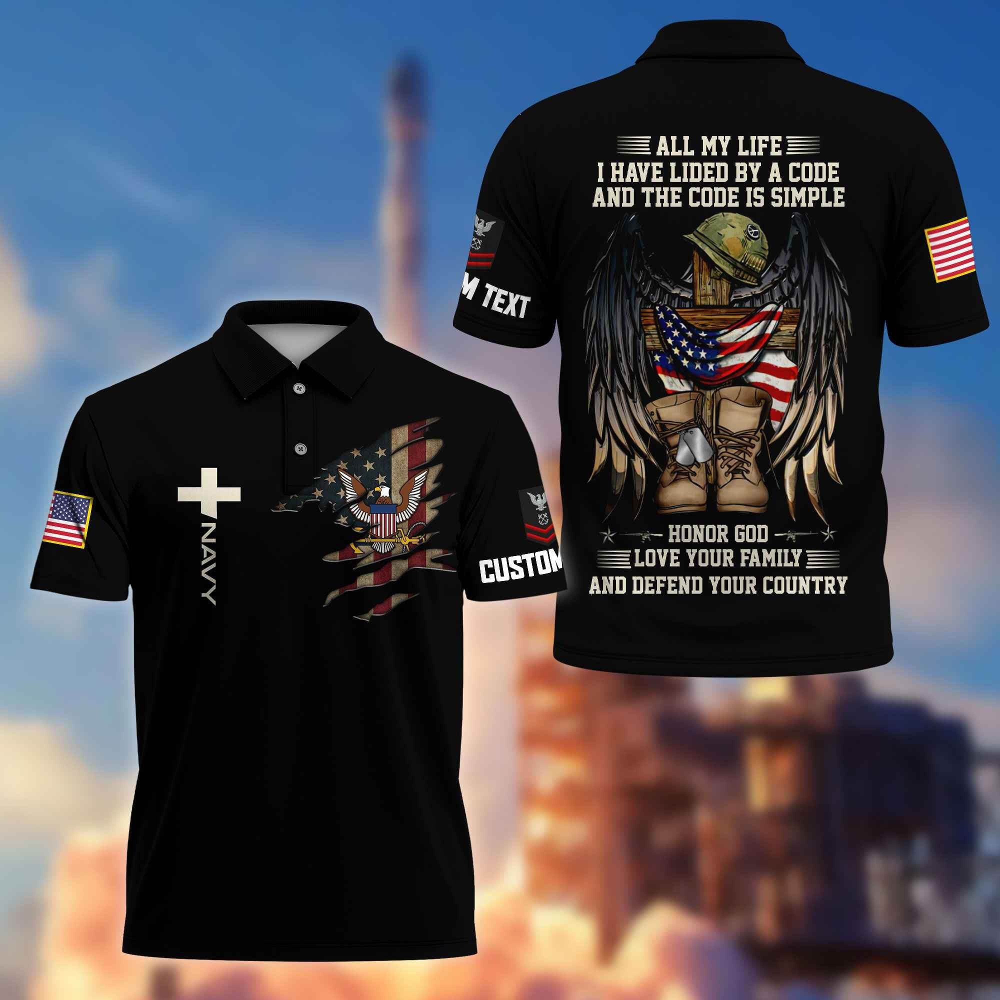 US Navy Custom Polo Shirt VPVC216502, Gifts For Navy Veteran, Best Gifts On Father's Day, Armed Forces Day, Independence Day, Veterans Day.