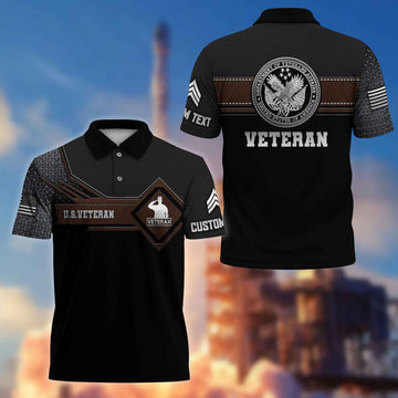 Premium US Veteran Polo Shirt VPVC216607, Custom Name, Rank, Gifts For US Veteran, Best Gifts On Father's Day, Armed Forces Day, Independence Day, Veterans Day.