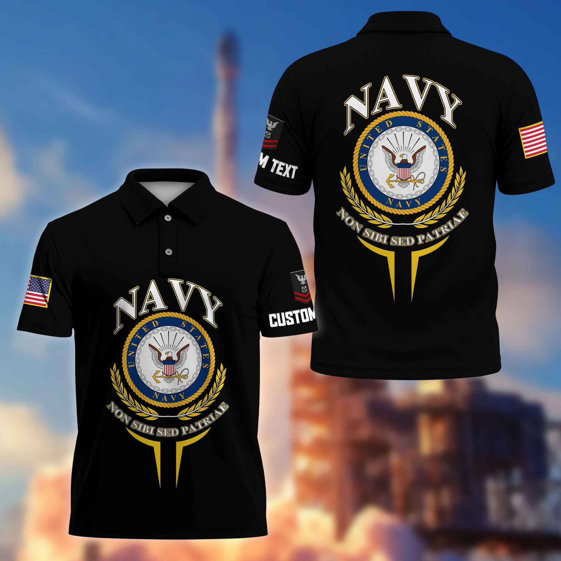 Premium Custom US Navy Polo Shirt VPVC216702, Gifts For Navy Veteran, Best Gifts On Father's Day, Armed Forces Day, Independence Day, Veterans Day.