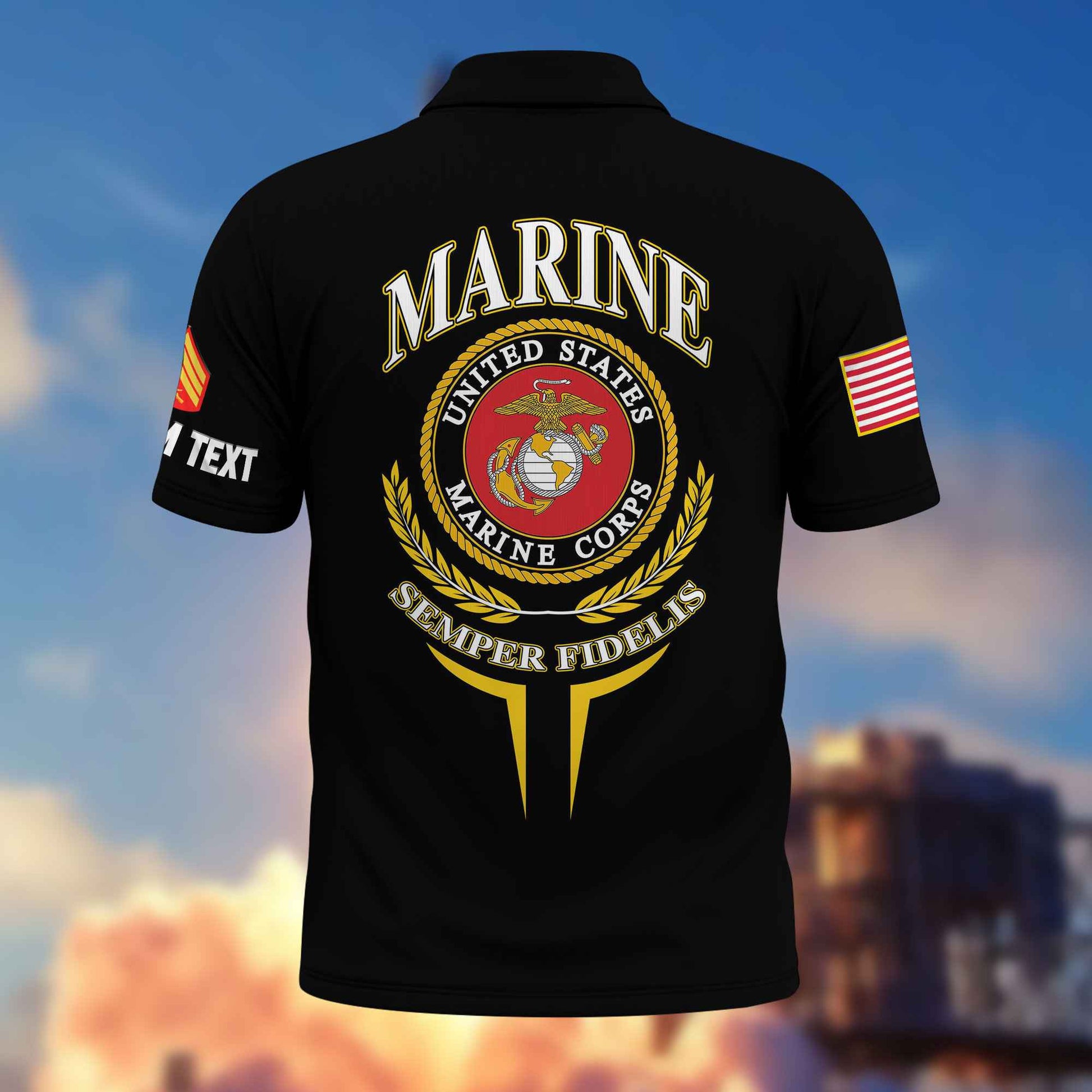 Premium Custom USMC Polo Shirt VPVC216703, Gifts For Marine Veteran, Best Gifts On Father's Day, Armed Forces Day, Independence Day, Veterans Day.