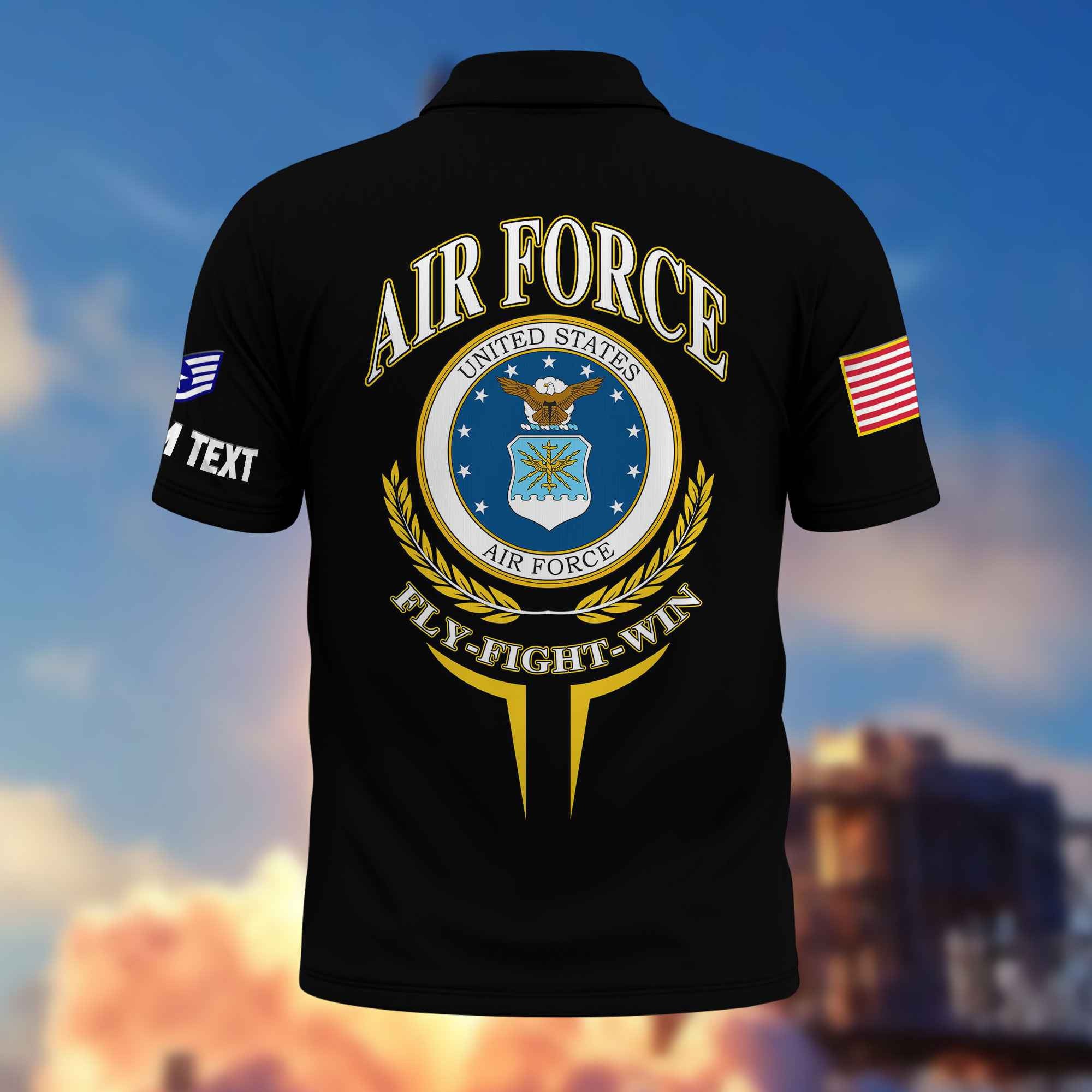 Premium Custom USAF Polo Shirt VPVC216704, Gifts For Air Force Veteran, Best Gifts On Father's Day, Armed Forces Day, Independence Day, Veterans Day.
