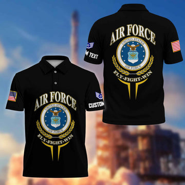 Premium Custom USAF Polo Shirt VPVC216704, Gifts For Air Force Veteran, Best Gifts On Father's Day, Armed Forces Day, Independence Day, Veterans Day.