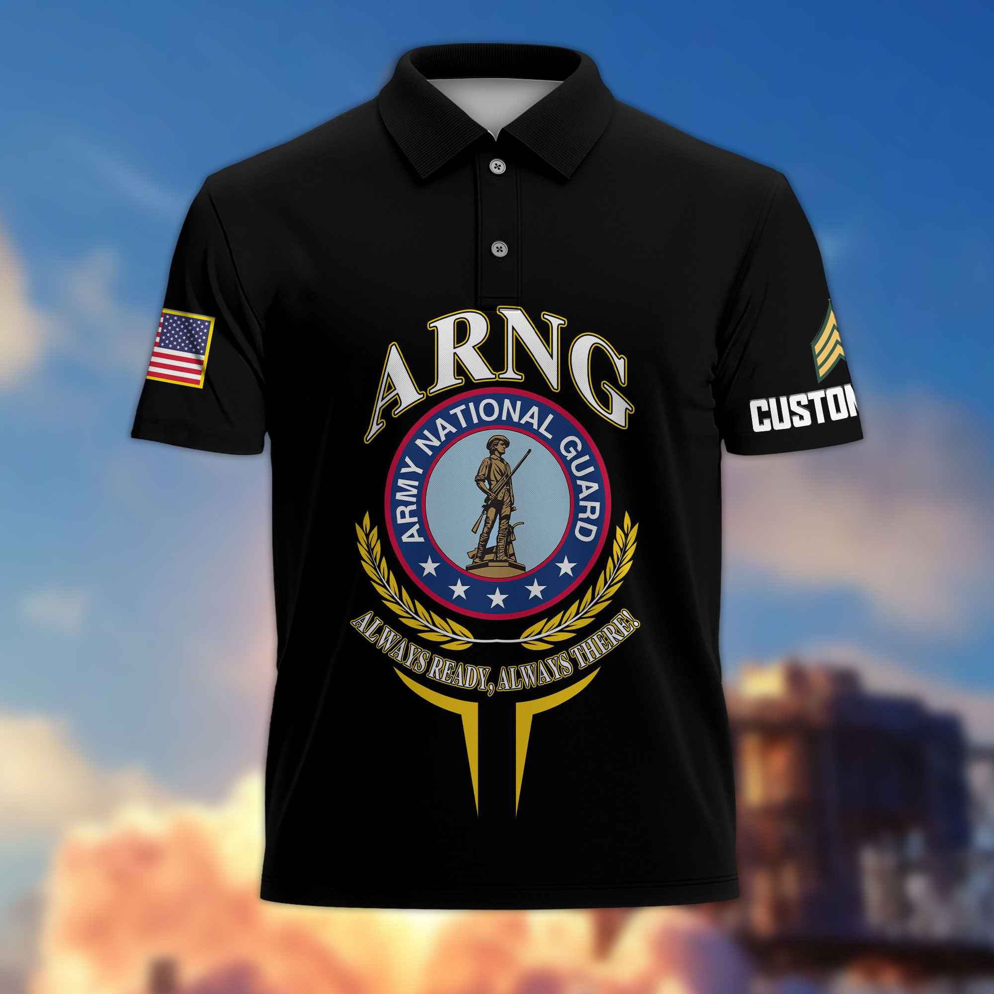 Premium Custom US Army National Guard Polo Shirt VPVC216708, Gifts For Army National Guard Veteran, Best Gifts On Father's Day, Armed Forces Day, Independence Day, Veterans Day.