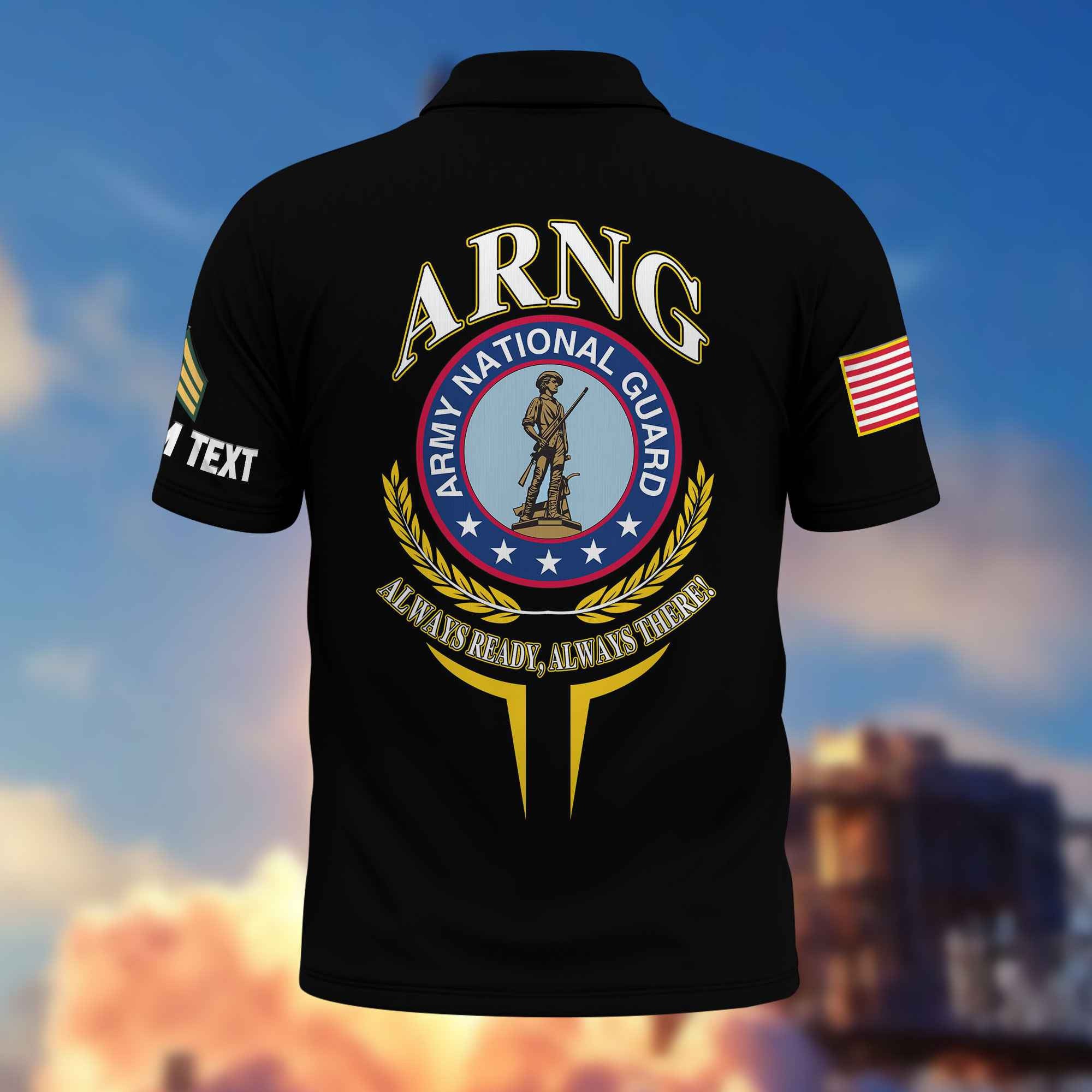 Premium Custom US Army National Guard Polo Shirt VPVC216708, Gifts For Army National Guard Veteran, Best Gifts On Father's Day, Armed Forces Day, Independence Day, Veterans Day.