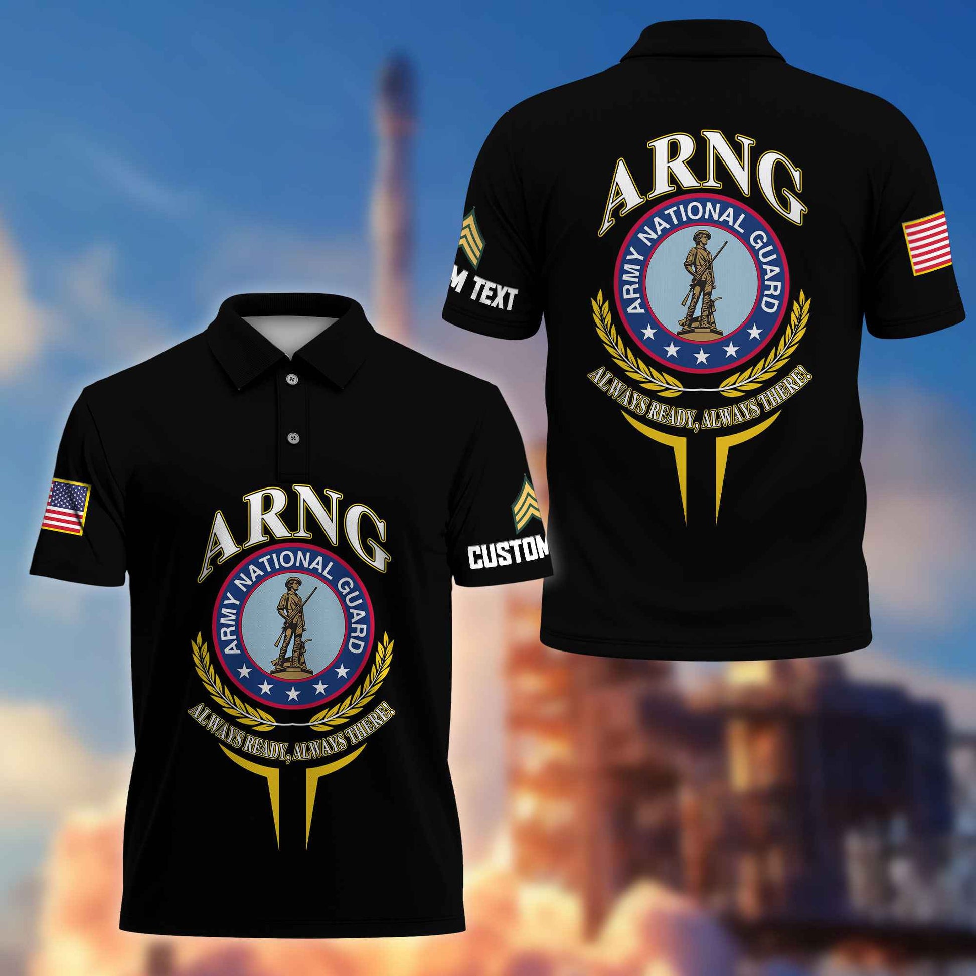 Premium Custom US Army National Guard Polo Shirt VPVC216708, Gifts For Army National Guard Veteran, Best Gifts On Father's Day, Armed Forces Day, Independence Day, Veterans Day.