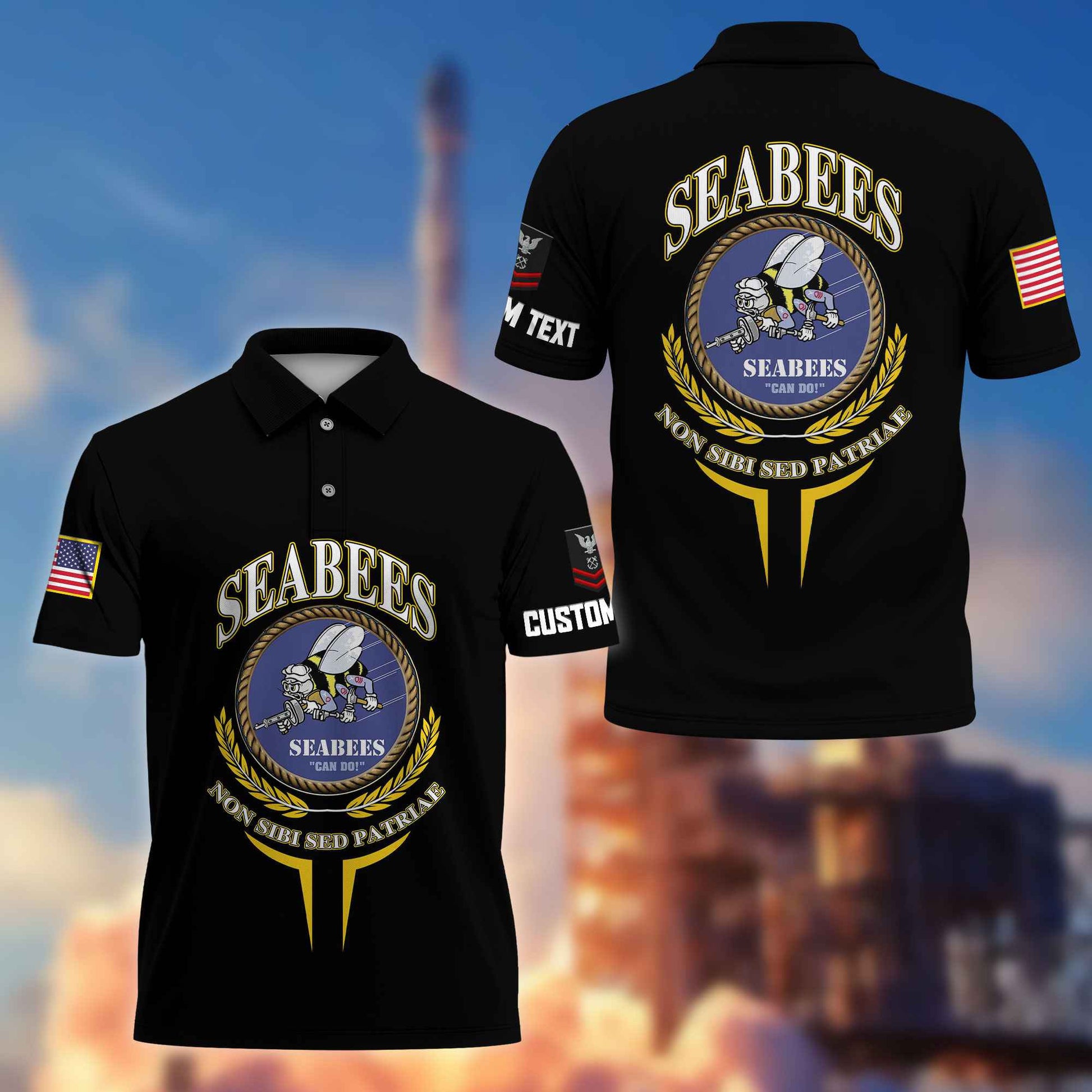 Premium Custom US Seabees Polo Shirt VPVC216709, Gifts For Seabees Veteran, Best Gifts On Father's Day, Armed Forces Day, Independence Day, Veterans Day.