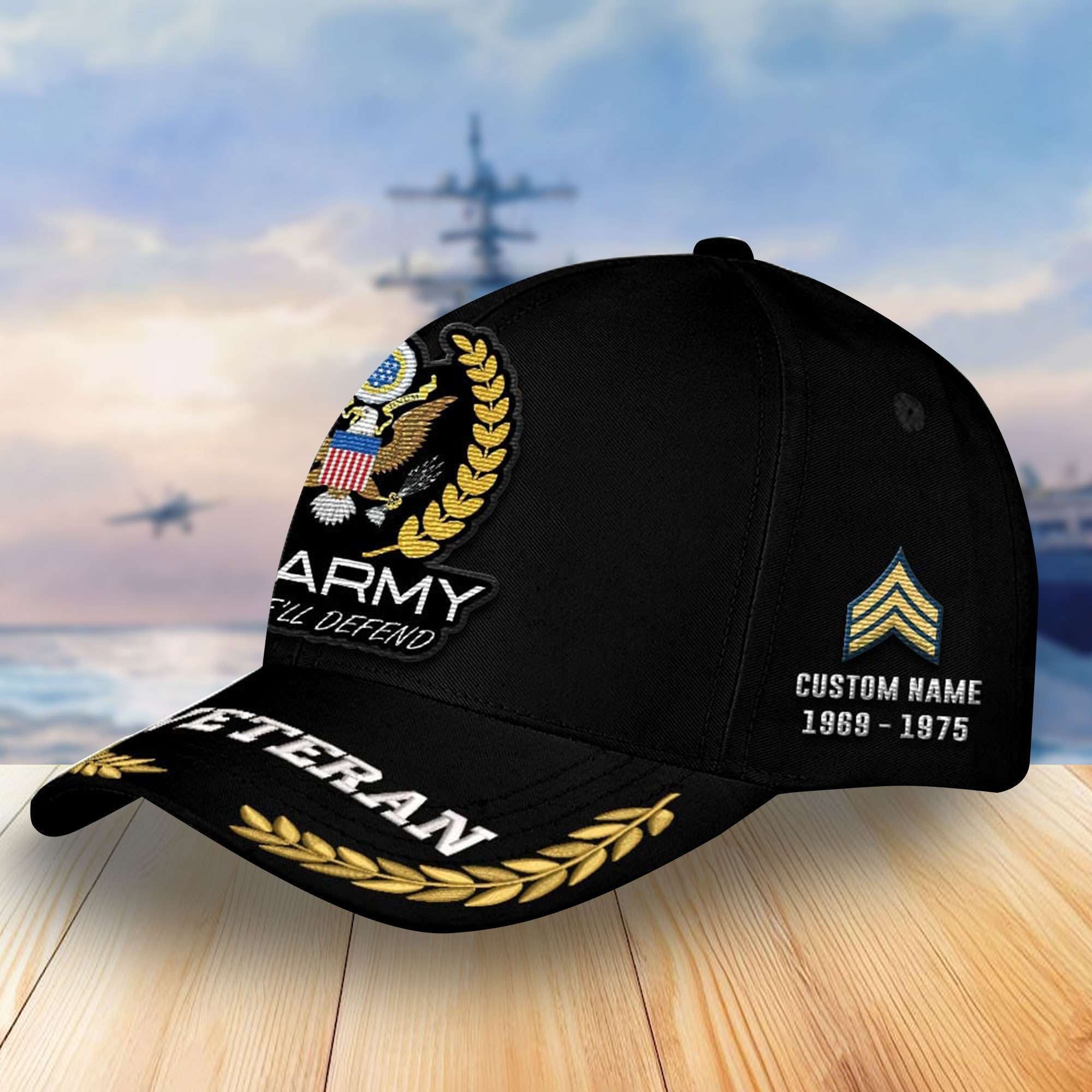 Premium Custom US Veterans Embroidered Baseball Hats VPVC305001, Gifts For Veterans On Father's Day, Armed Forces Day, Independence Day, Veterans Day.