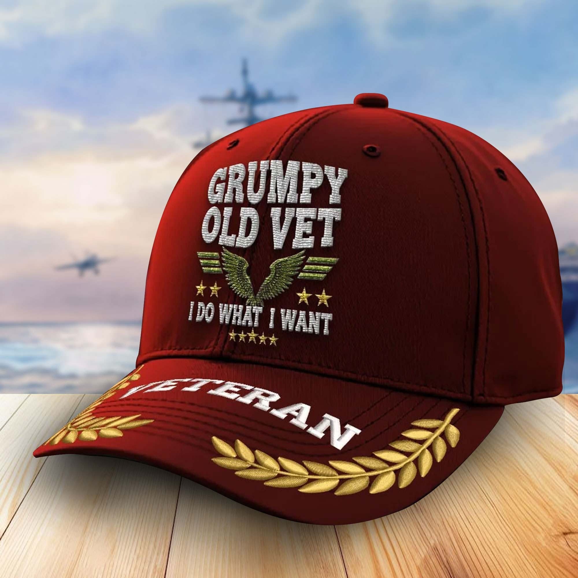 Premium US Veterans Embroidered Baseball Hats VPVC303101, Gifts For Veterans On Father's Day, Armed Forces Day, Independence Day, Veterans Day.