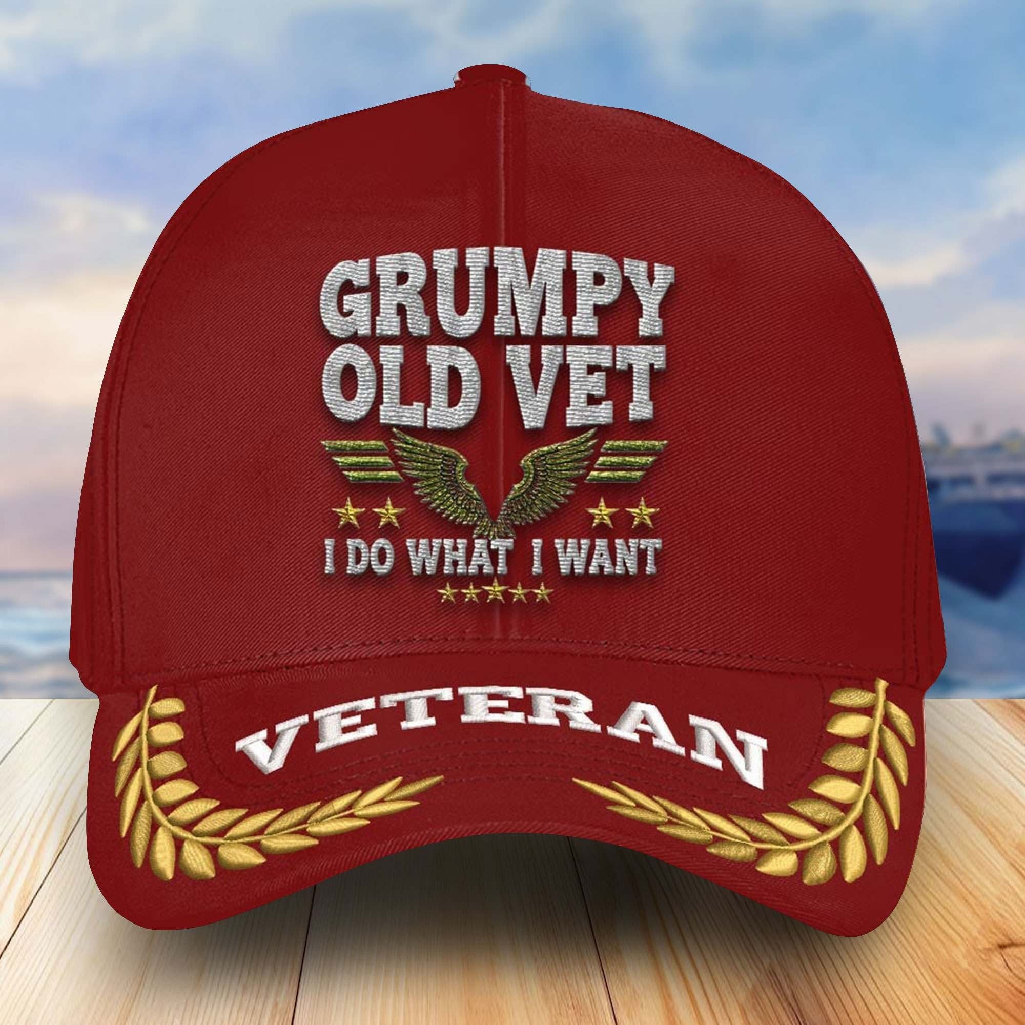 Premium US Veterans Embroidered Baseball Hats VPVC303101, Gifts For Veterans On Father's Day, Armed Forces Day, Independence Day, Veterans Day.