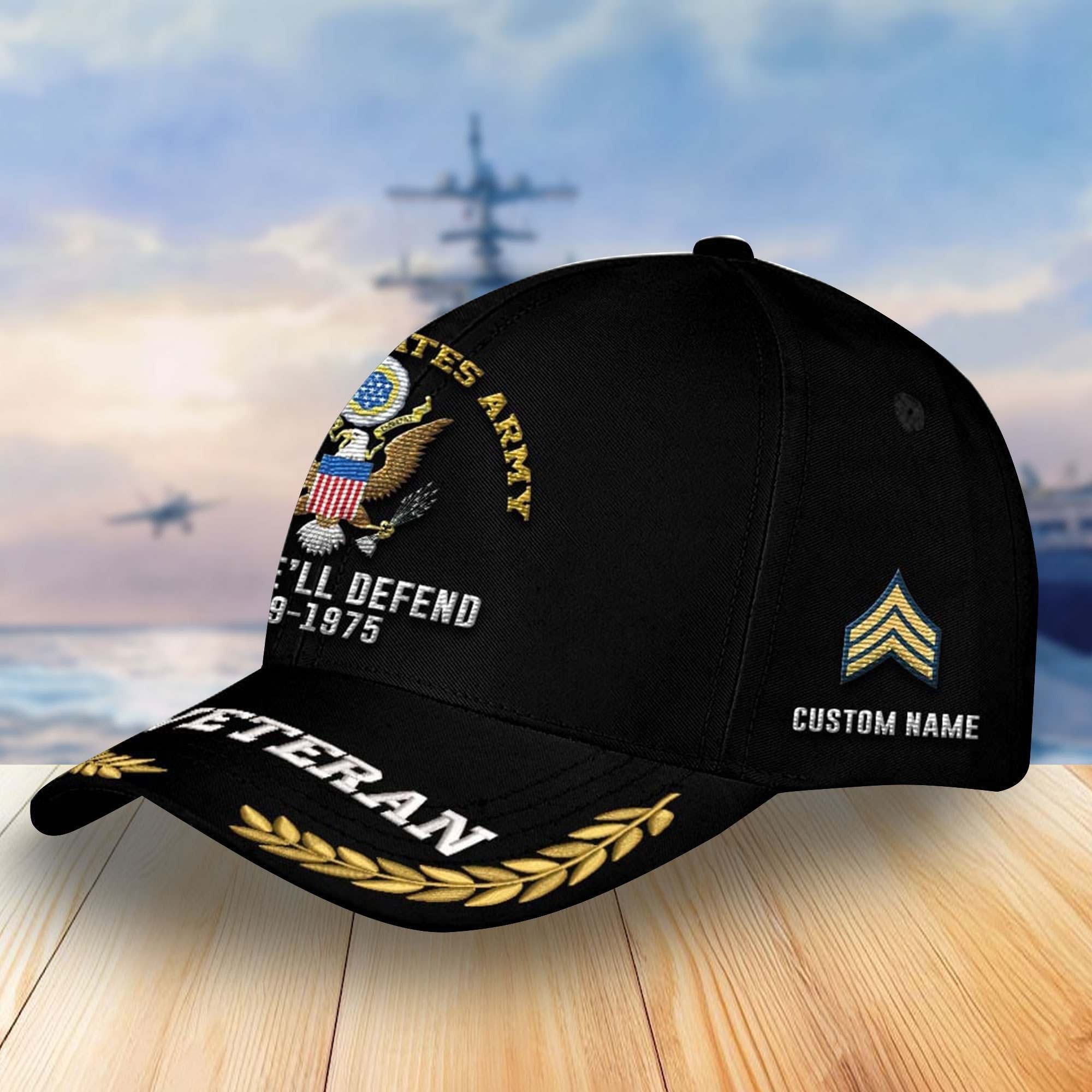 Premium Custom US Army Veterans Embroidered Baseball Hats VPVC304401, Gifts For Veterans On Father's Day, Armed Forces Day, Independence Day, Veterans Day.