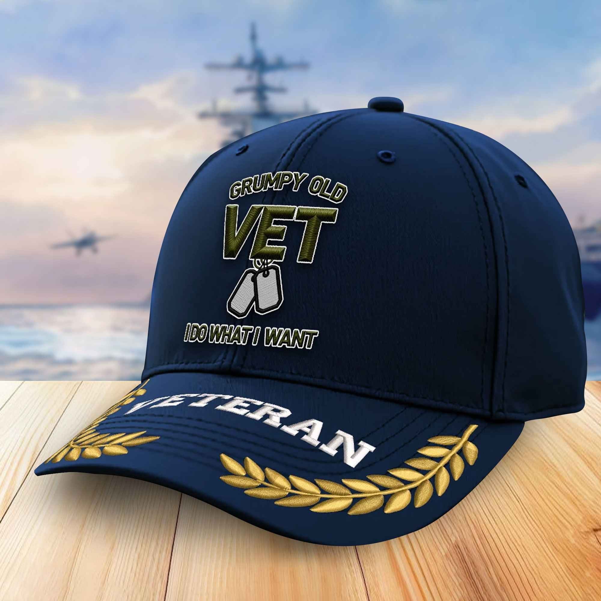 Premium US Veterans Embroidered Baseball Hats VPVC306402, Gifts For Veterans On Father's Day, Armed Forces Day, Independence Day, Veterans Day.