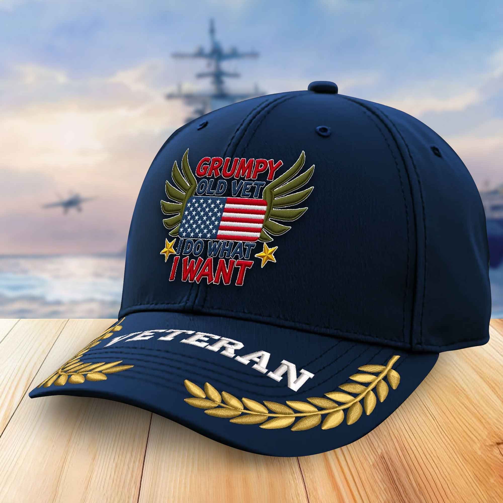 Premium US Veterans Embroidered Baseball Hats VPVC306502, Gifts For Veterans On Father's Day, Armed Forces Day, Independence Day, Veterans Day.