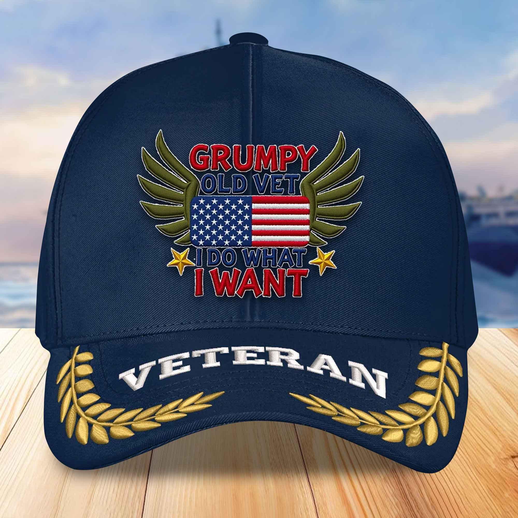 Premium US Veterans Embroidered Baseball Hats VPVC306502, Gifts For Veterans On Father's Day, Armed Forces Day, Independence Day, Veterans Day.