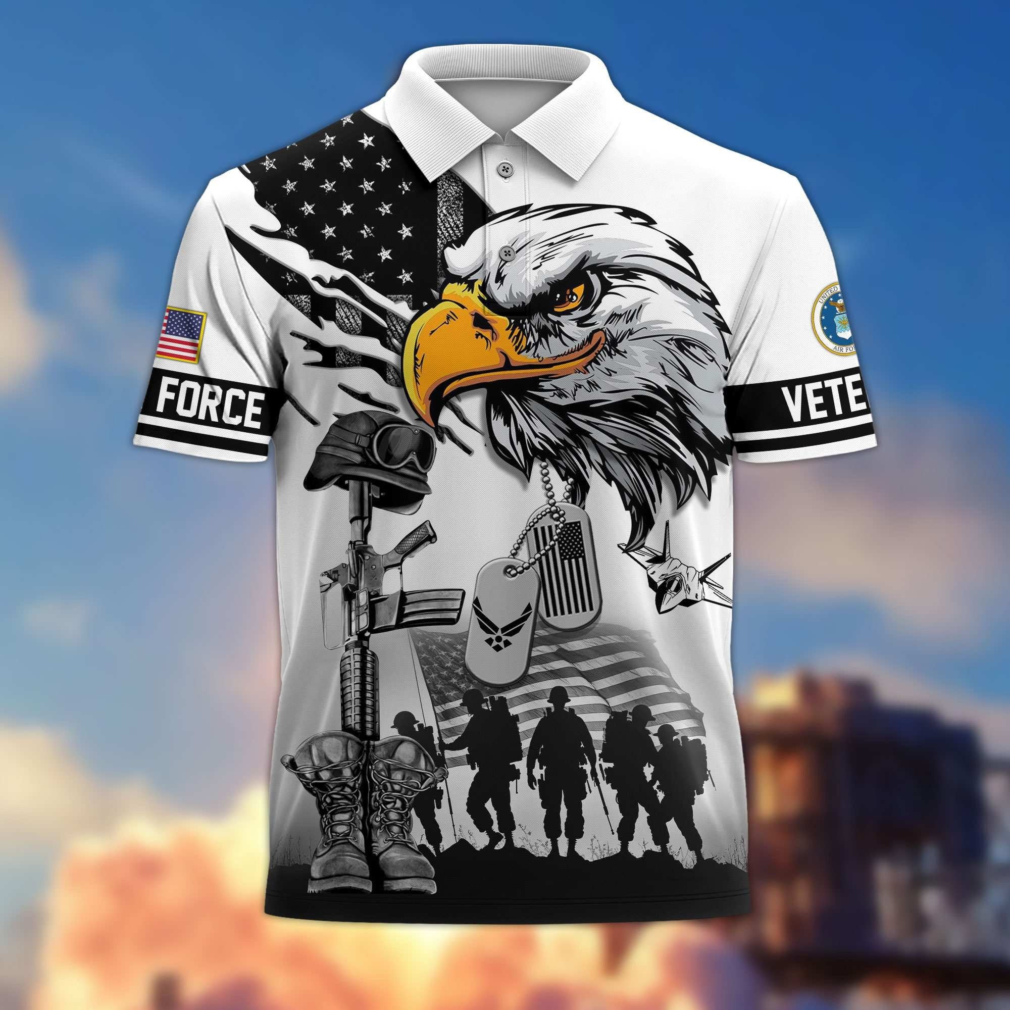 Premium US Veterans Polo Shirt BPHN090411, Gifts For US Veterans, Gifts On Memorial Day, Father's Day, Armed Forces Day, Veterans Day.