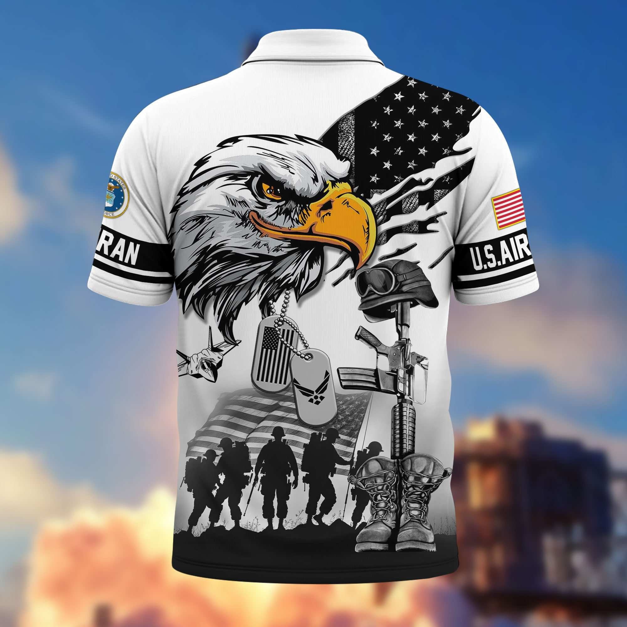 Premium US Veterans Polo Shirt BPHN090411, Gifts For US Veterans, Gifts On Memorial Day, Father's Day, Armed Forces Day, Veterans Day.