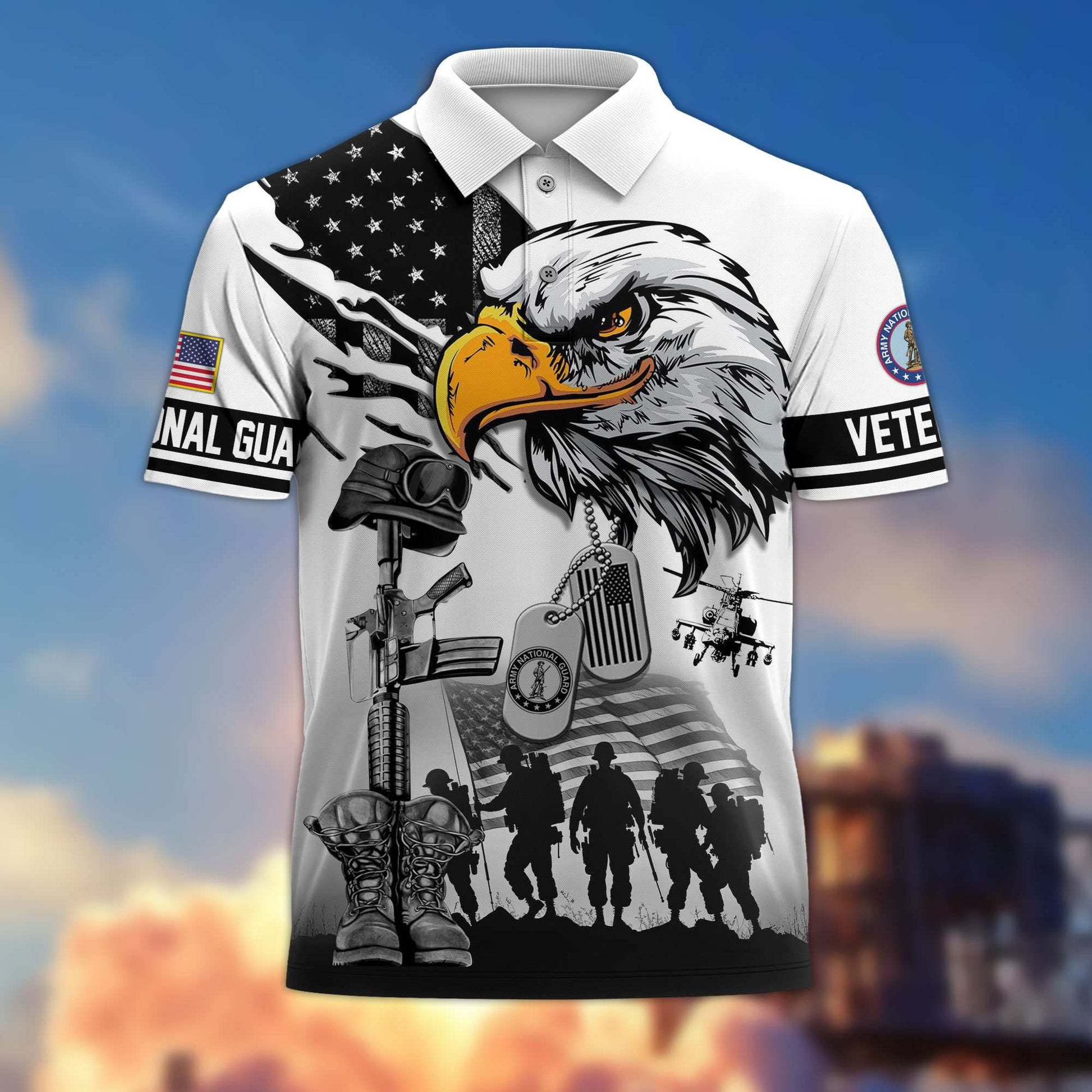 Premium US Veterans Polo Shirt BPHN090411, Gifts For US Veterans, Gifts On Memorial Day, Father's Day, Armed Forces Day, Veterans Day.
