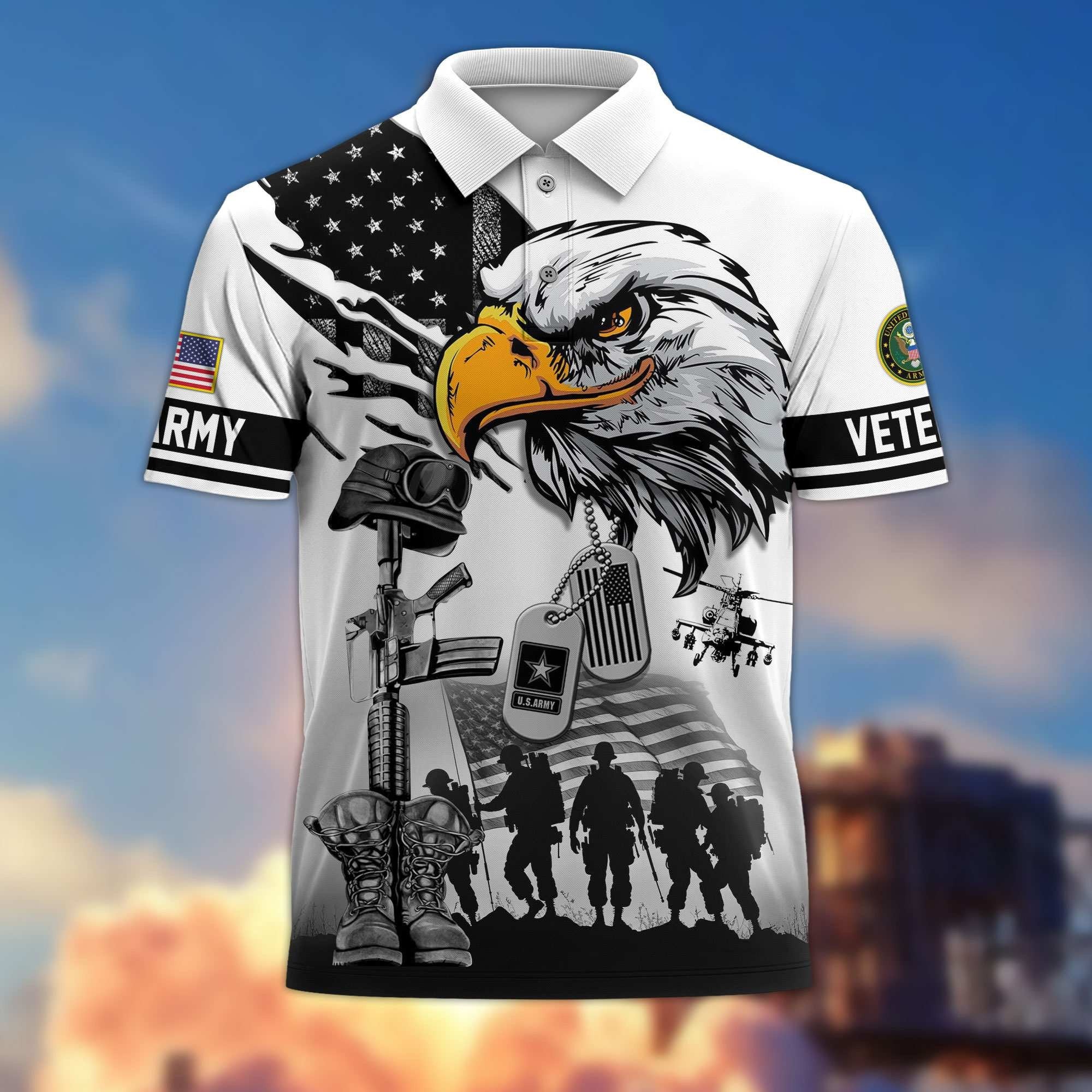 Premium US Veterans Polo Shirt BPHN090411, Gifts For US Veterans, Gifts On Memorial Day, Father's Day, Armed Forces Day, Veterans Day.