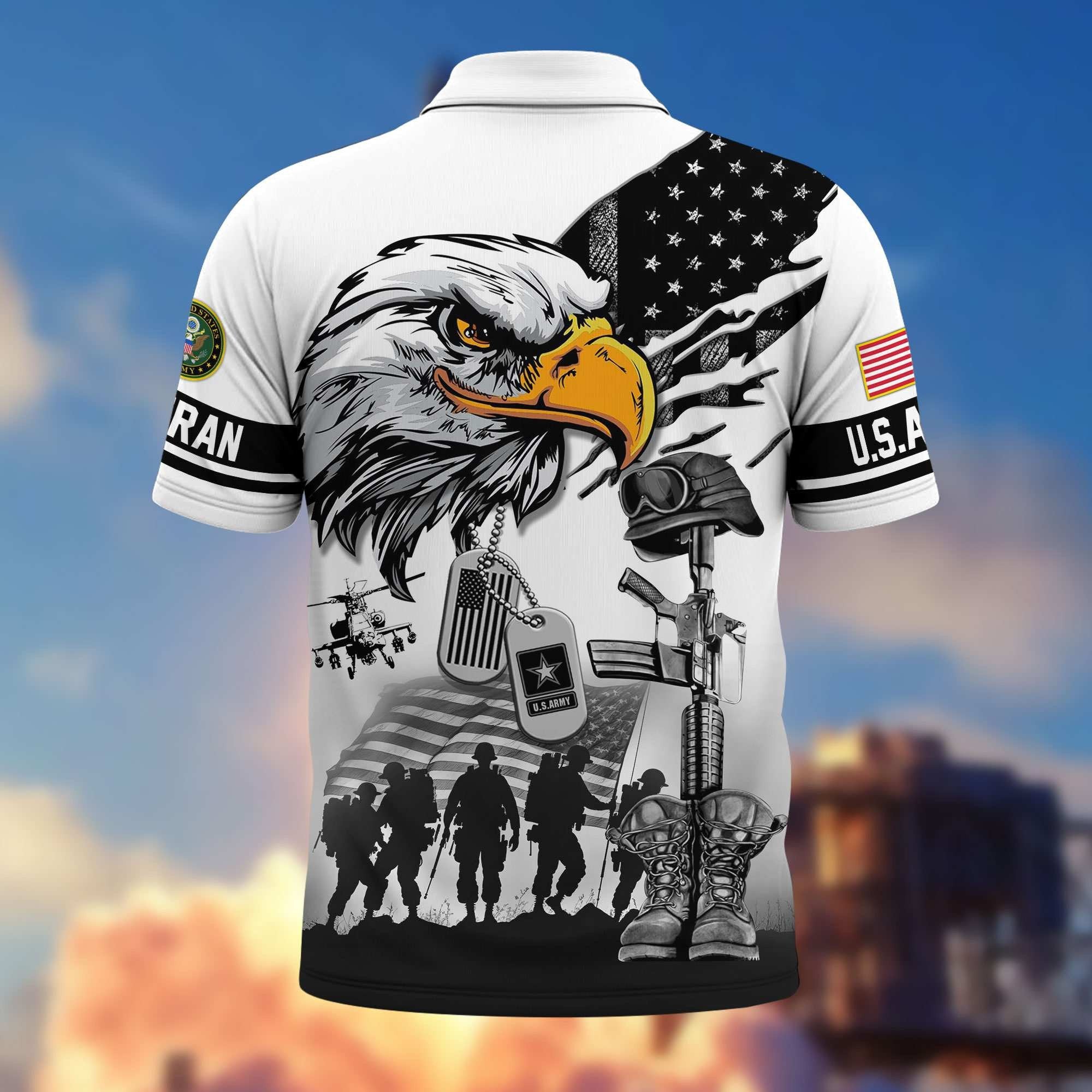Premium US Veterans Polo Shirt BPHN090411, Gifts For US Veterans, Gifts On Memorial Day, Father's Day, Armed Forces Day, Veterans Day.