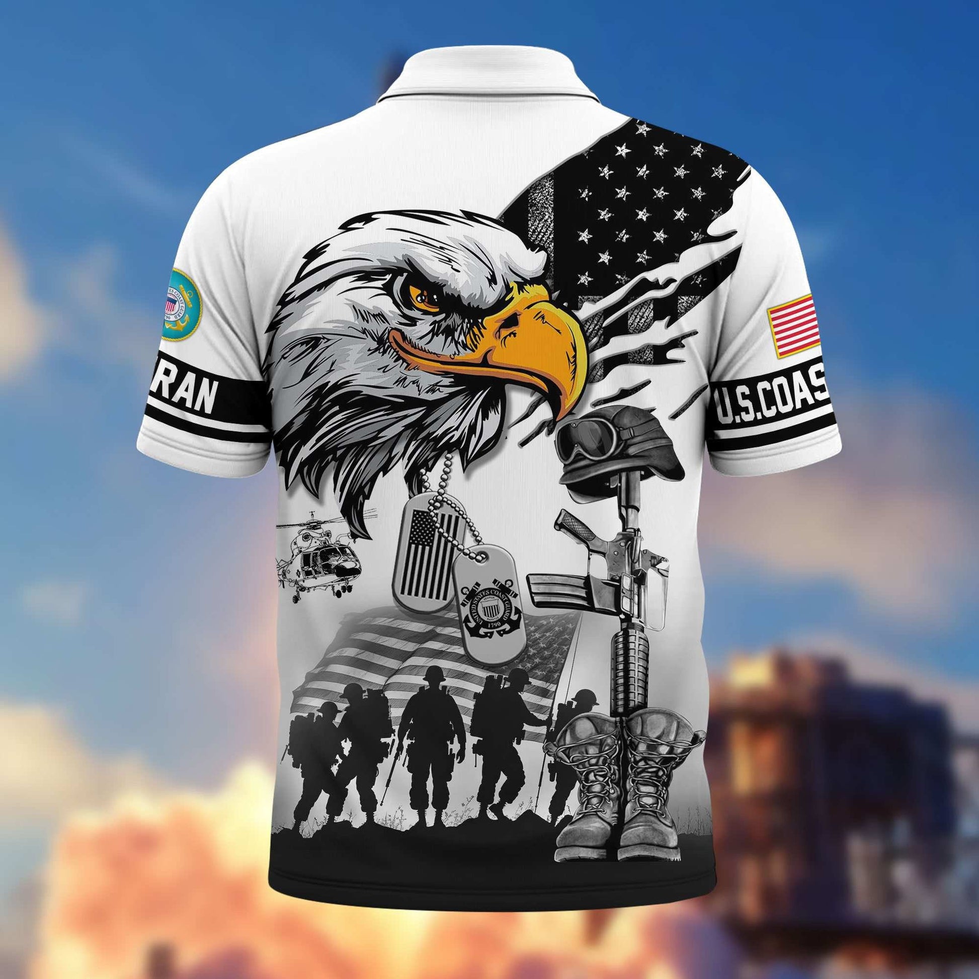 Premium US Veterans Polo Shirt BPHN090411, Gifts For US Veterans, Gifts On Memorial Day, Father's Day, Armed Forces Day, Veterans Day.