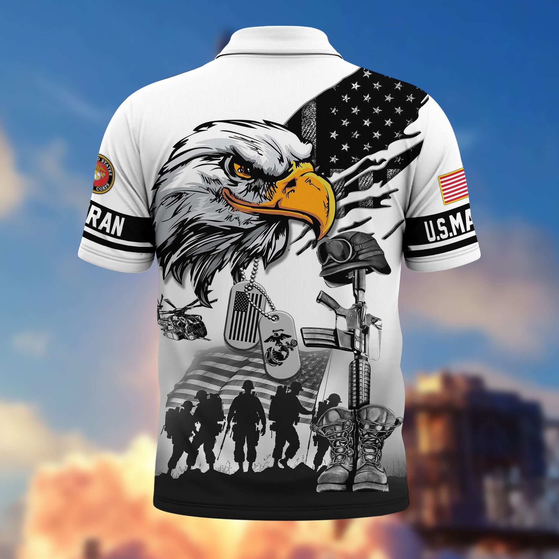 Premium US Veterans Polo Shirt BPHN090411, Gifts For US Veterans, Gifts On Memorial Day, Father's Day, Armed Forces Day, Veterans Day.