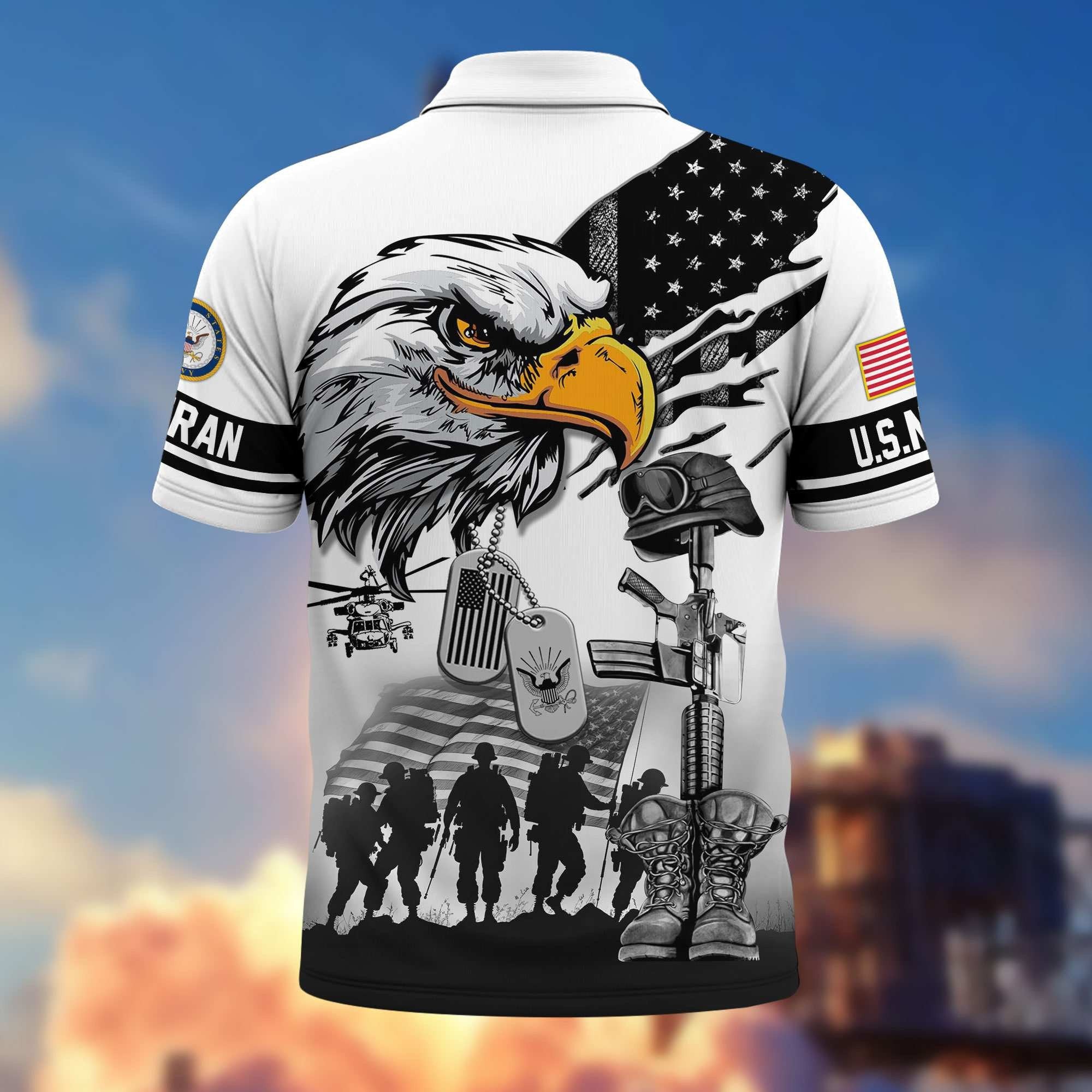 Premium US Veterans Polo Shirt BPHN090411, Gifts For US Veterans, Gifts On Memorial Day, Father's Day, Armed Forces Day, Veterans Day.