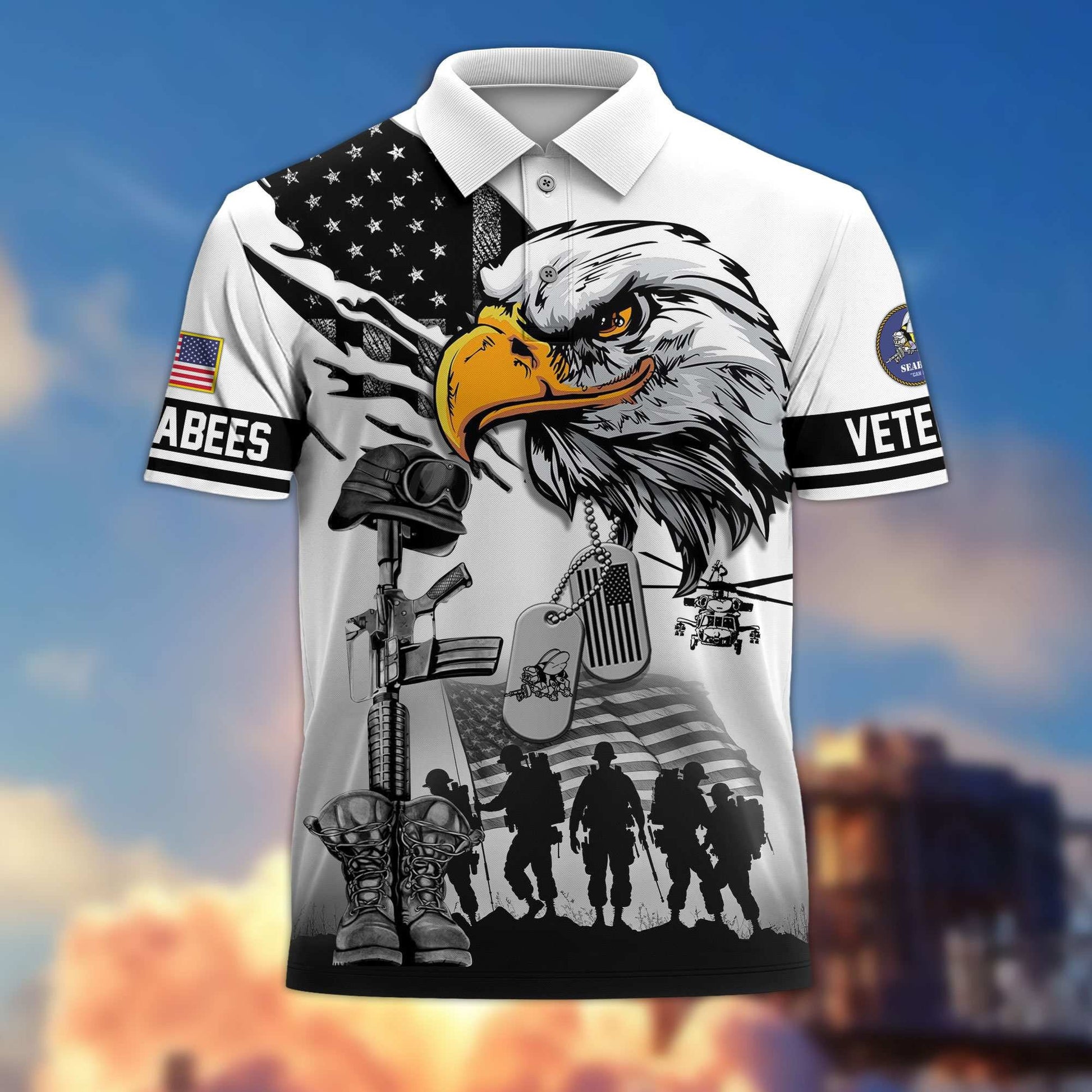 Premium US Veterans Polo Shirt BPHN090411, Gifts For US Veterans, Gifts On Memorial Day, Father's Day, Armed Forces Day, Veterans Day.