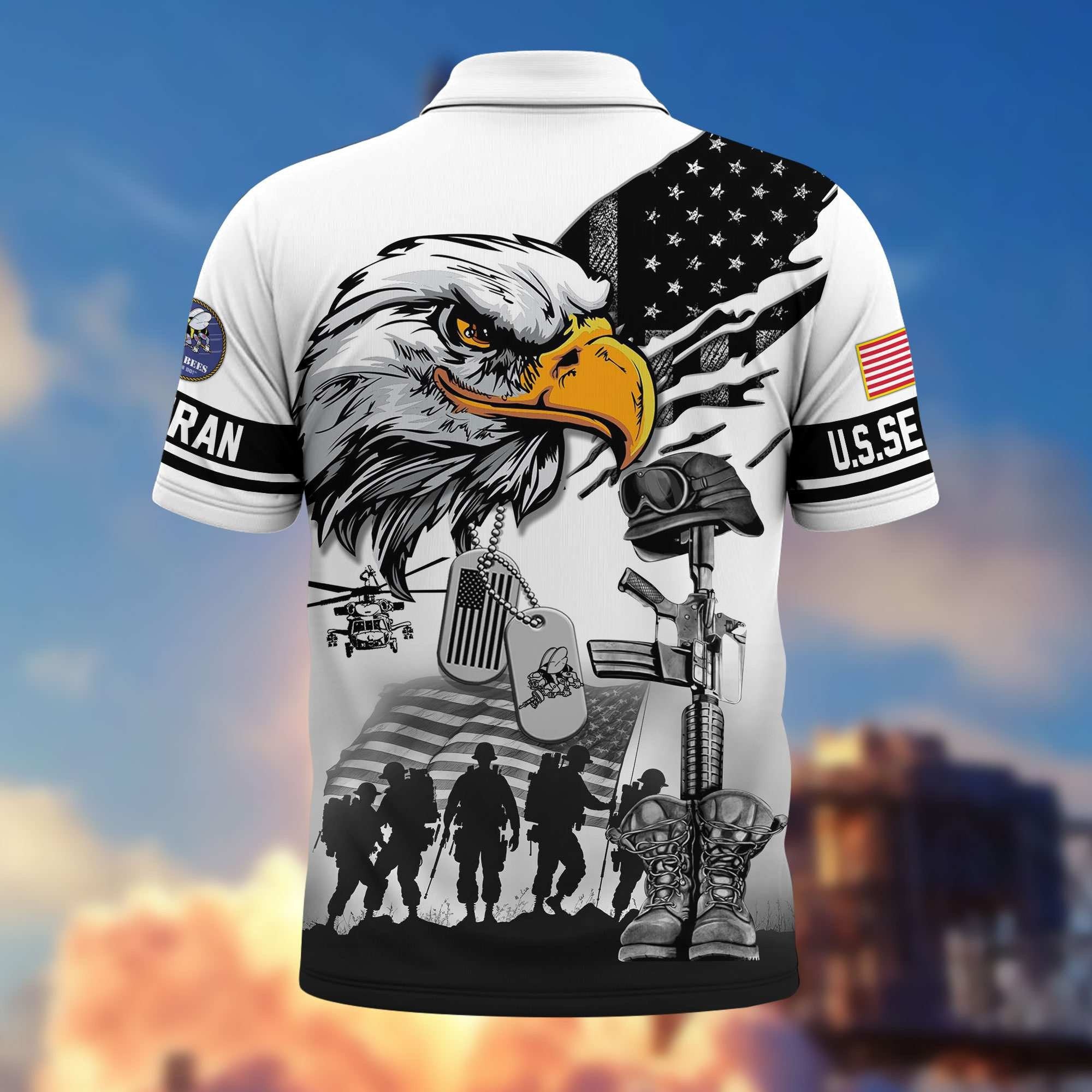 Premium US Veterans Polo Shirt BPHN090411, Gifts For US Veterans, Gifts On Memorial Day, Father's Day, Armed Forces Day, Veterans Day.
