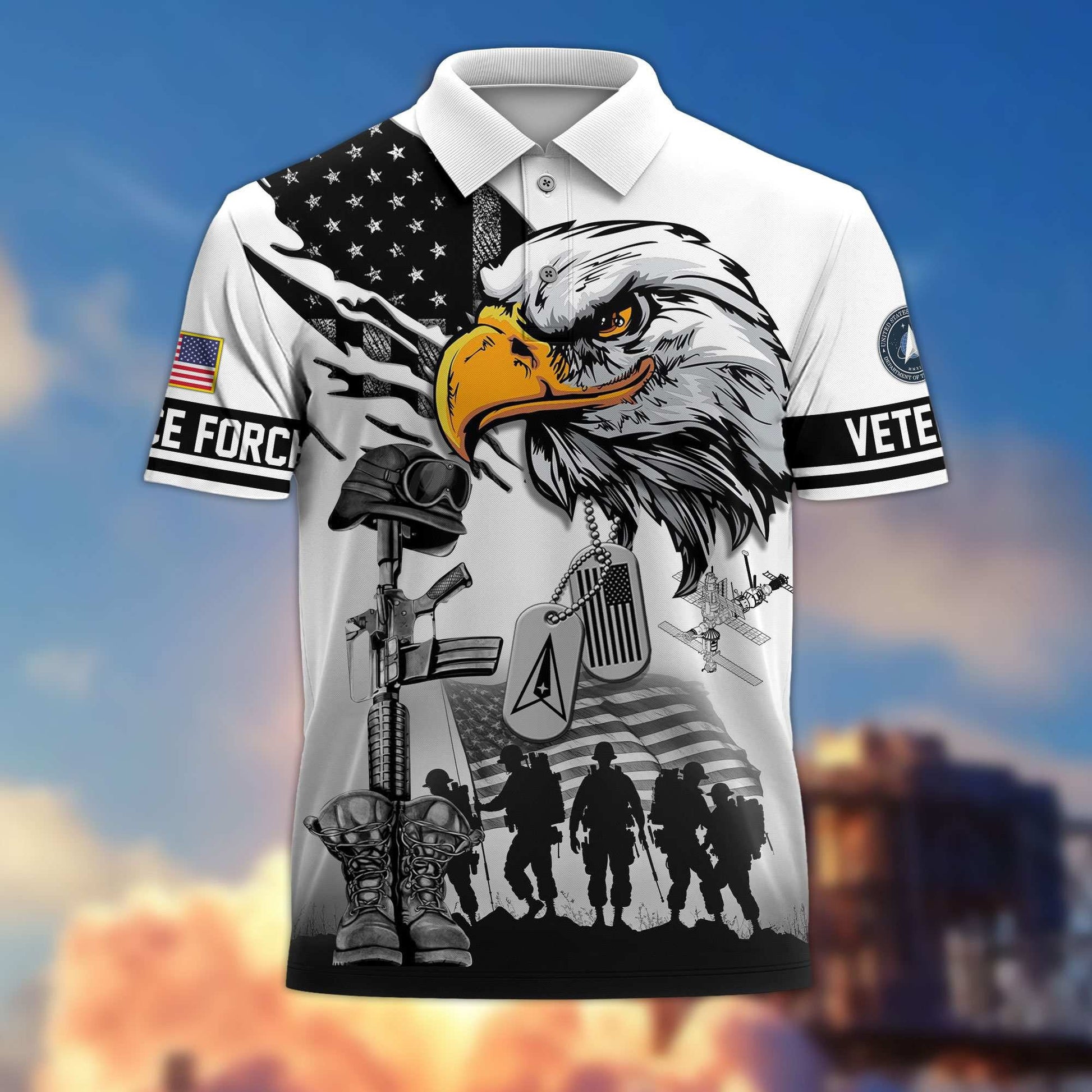 Premium US Veterans Polo Shirt BPHN090411, Gifts For US Veterans, Gifts On Memorial Day, Father's Day, Armed Forces Day, Veterans Day.