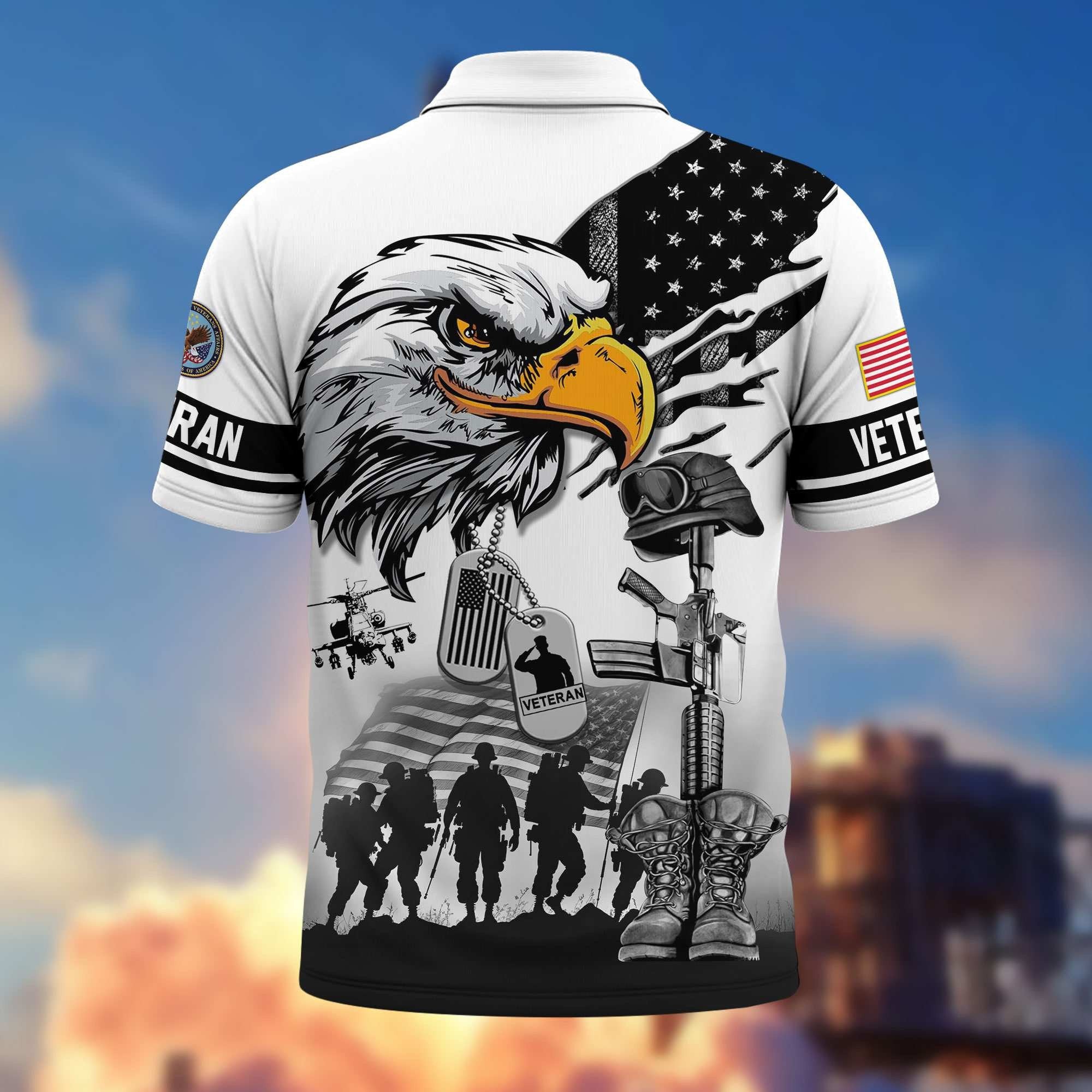 Premium US Veterans Polo Shirt BPHN090411, Gifts For US Veterans, Gifts On Memorial Day, Father's Day, Armed Forces Day, Veterans Day.