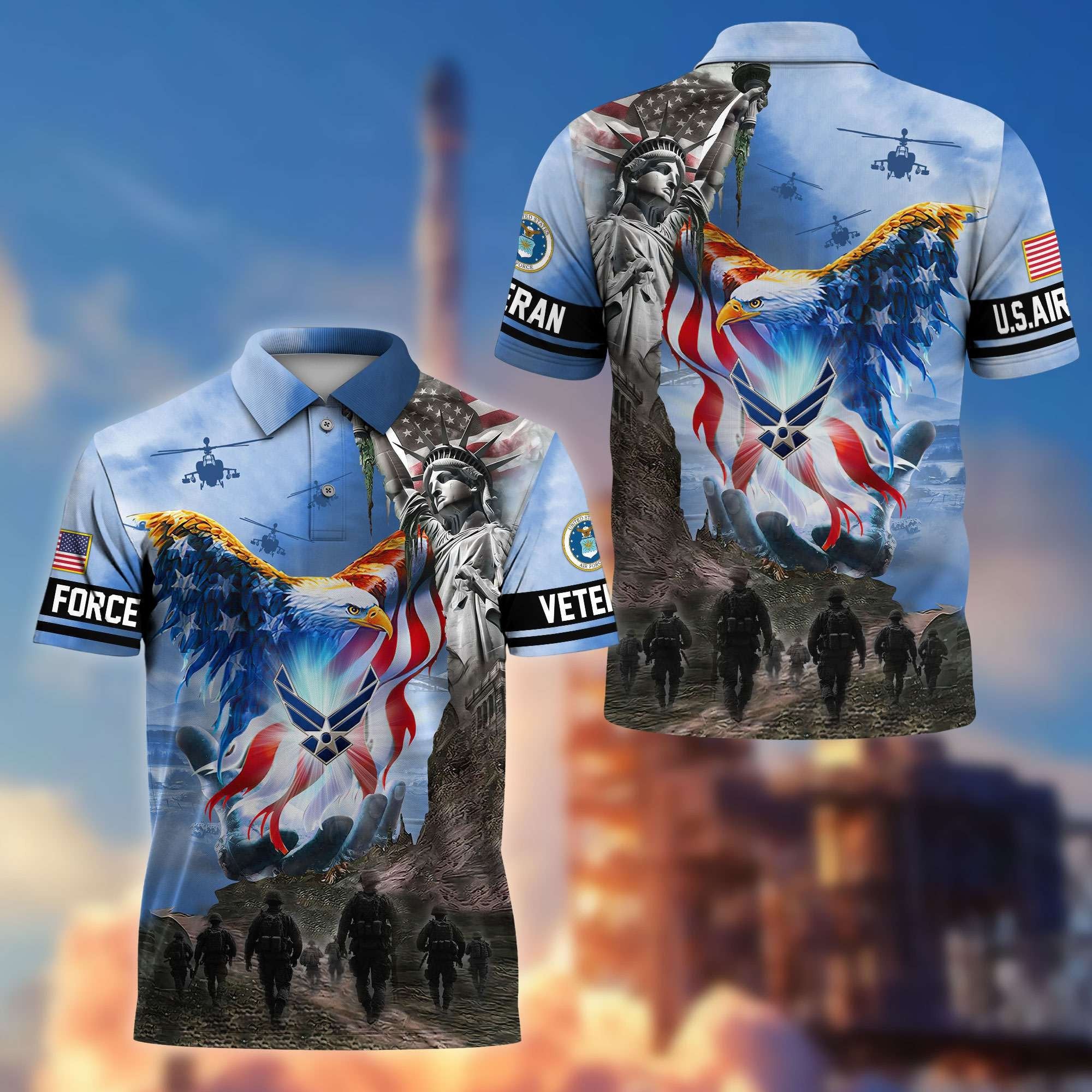 Premium US Veterans Polo Shirt BPHN100411, Gifts For US Veterans, Gifts On Memorial Day, Father's Day, Armed Forces Day, Veterans Day.