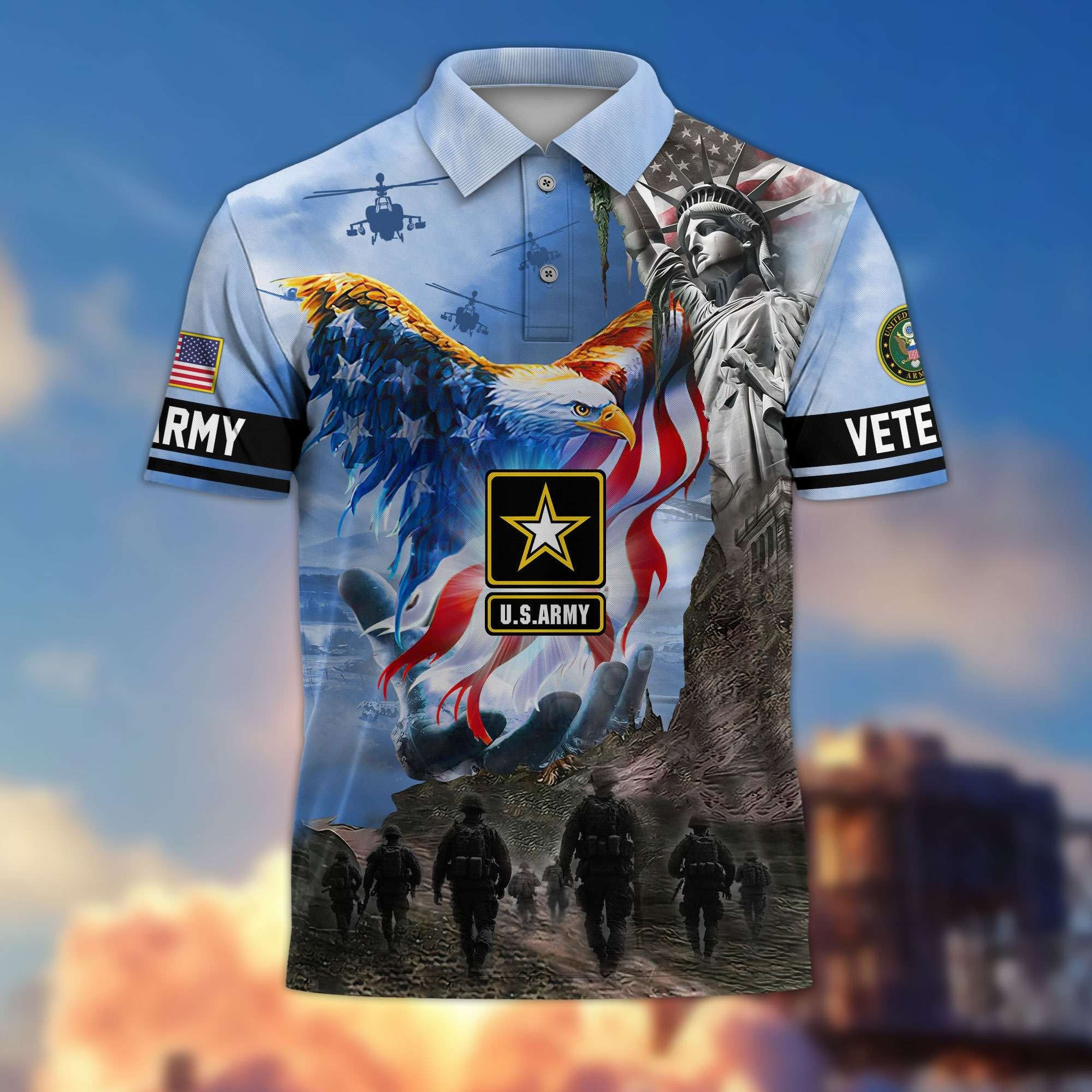 Premium US Veterans Polo Shirt BPHN100411, Gifts For US Veterans, Gifts On Memorial Day, Father's Day, Armed Forces Day, Veterans Day.