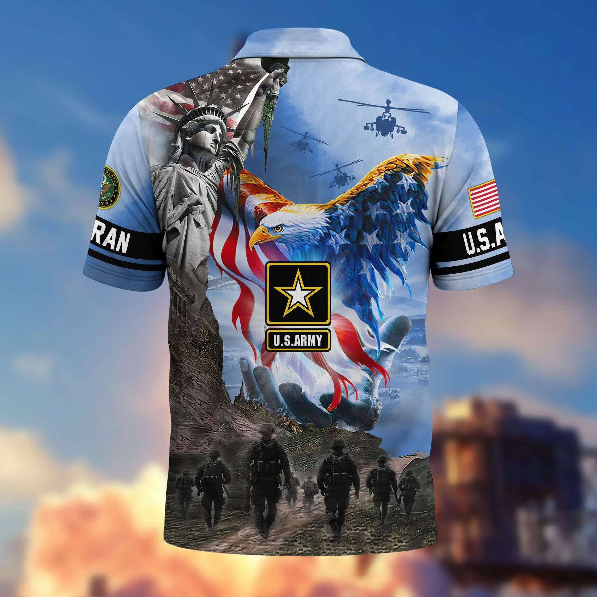 Premium US Veterans Polo Shirt BPHN100411, Gifts For US Veterans, Gifts On Memorial Day, Father's Day, Armed Forces Day, Veterans Day.