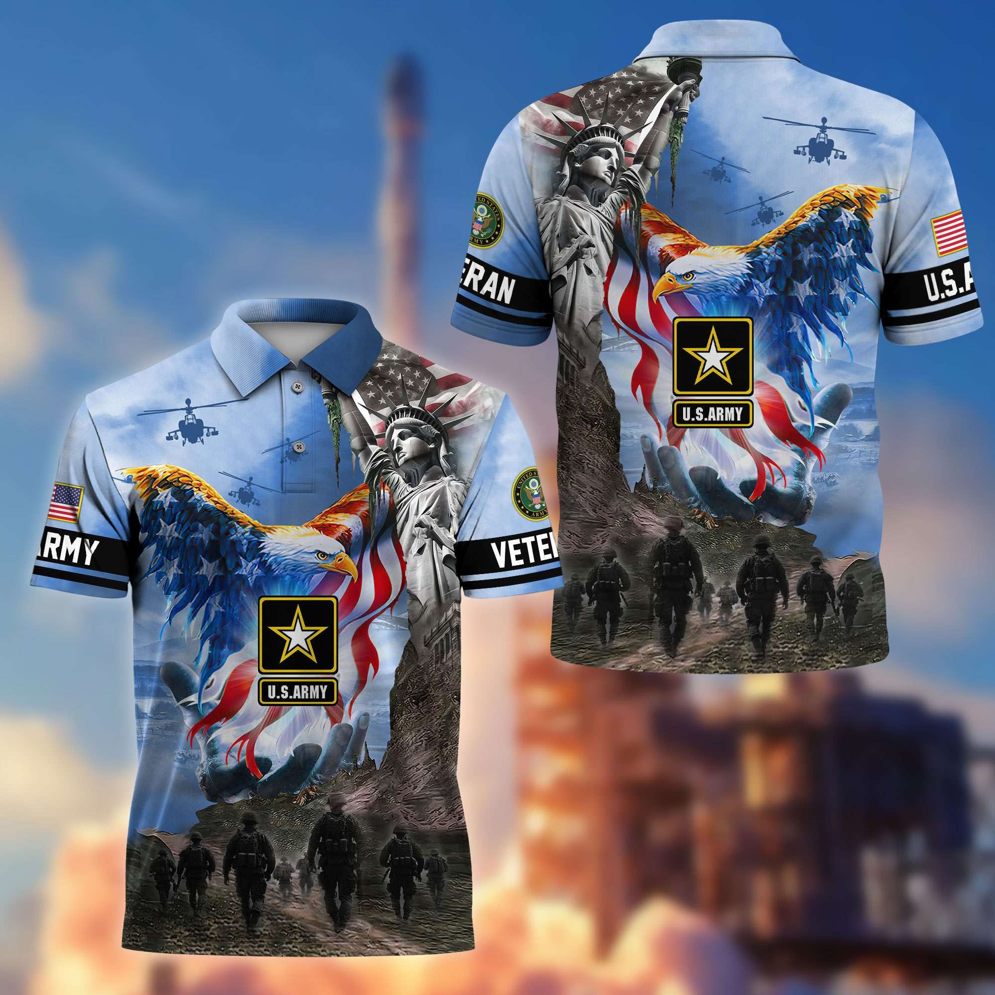 Premium US Veterans Polo Shirt BPHN100411, Gifts For US Veterans, Gifts On Memorial Day, Father's Day, Armed Forces Day, Veterans Day.