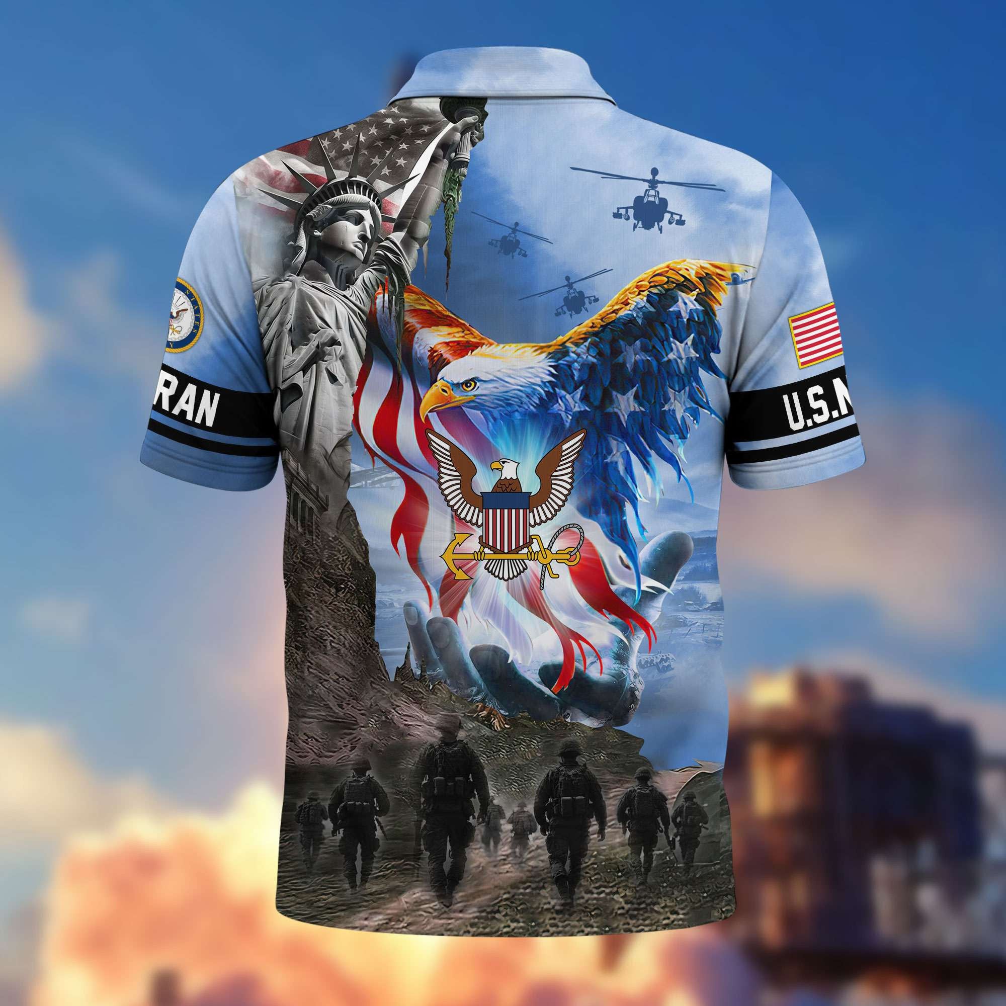 Premium US Veterans Polo Shirt BPHN100411, Gifts For US Veterans, Gifts On Memorial Day, Father's Day, Armed Forces Day, Veterans Day.