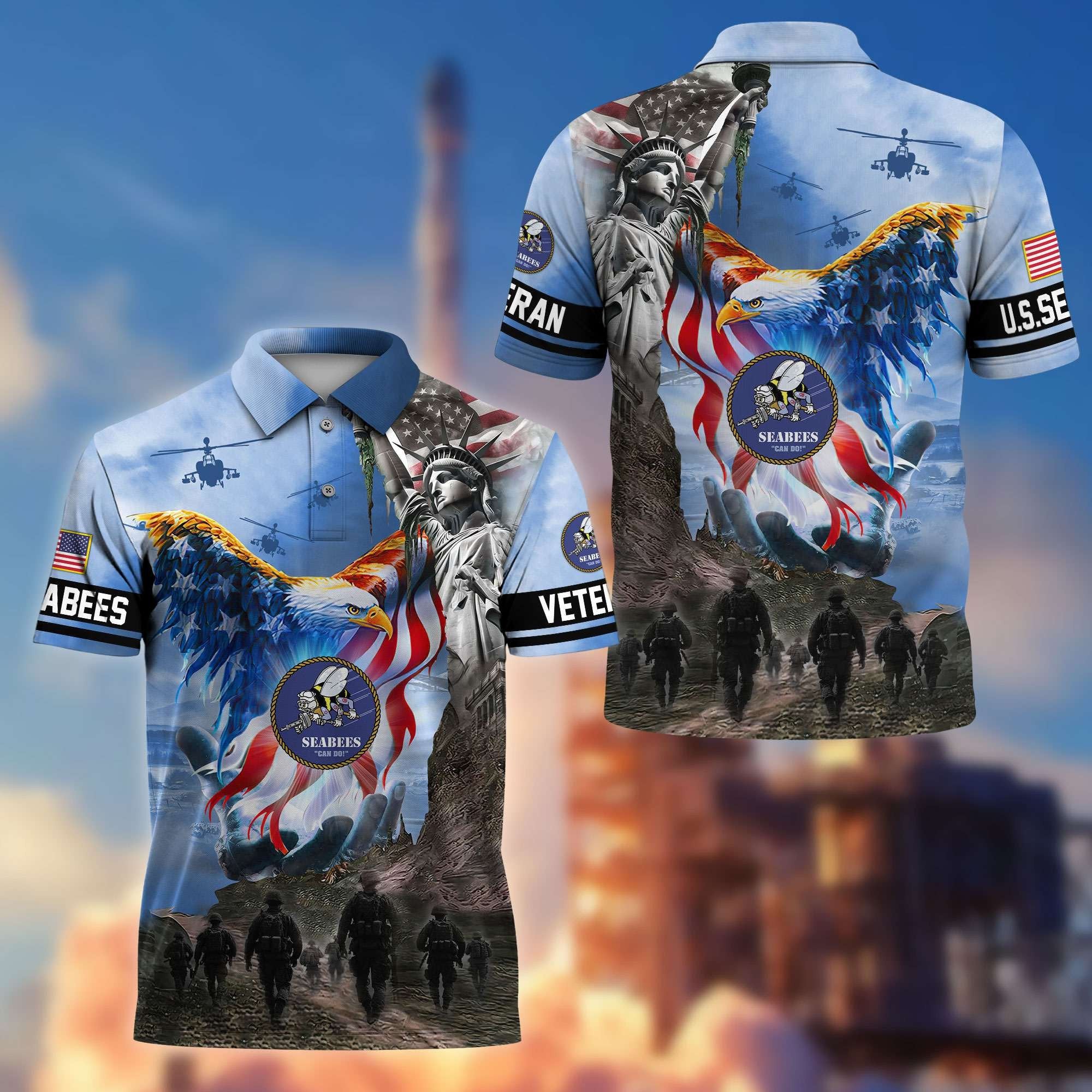 Premium US Veterans Polo Shirt BPHN100411, Gifts For US Veterans, Gifts On Memorial Day, Father's Day, Armed Forces Day, Veterans Day.