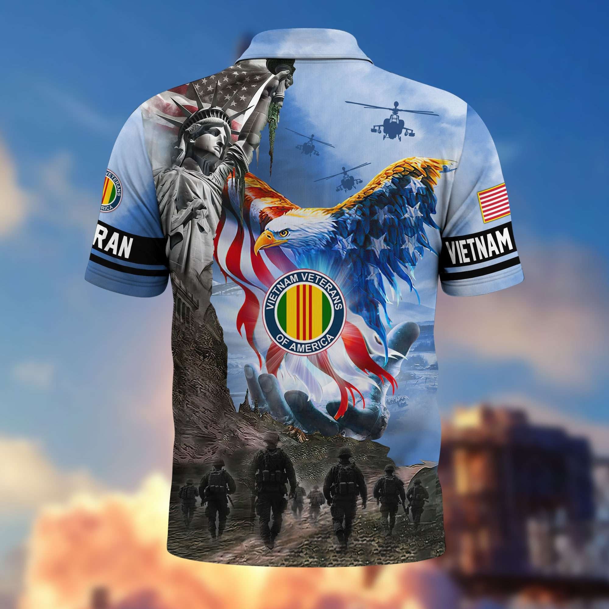 Premium US Veterans Polo Shirt BPHN100411, Gifts For US Veterans, Gifts On Memorial Day, Father's Day, Armed Forces Day, Veterans Day.