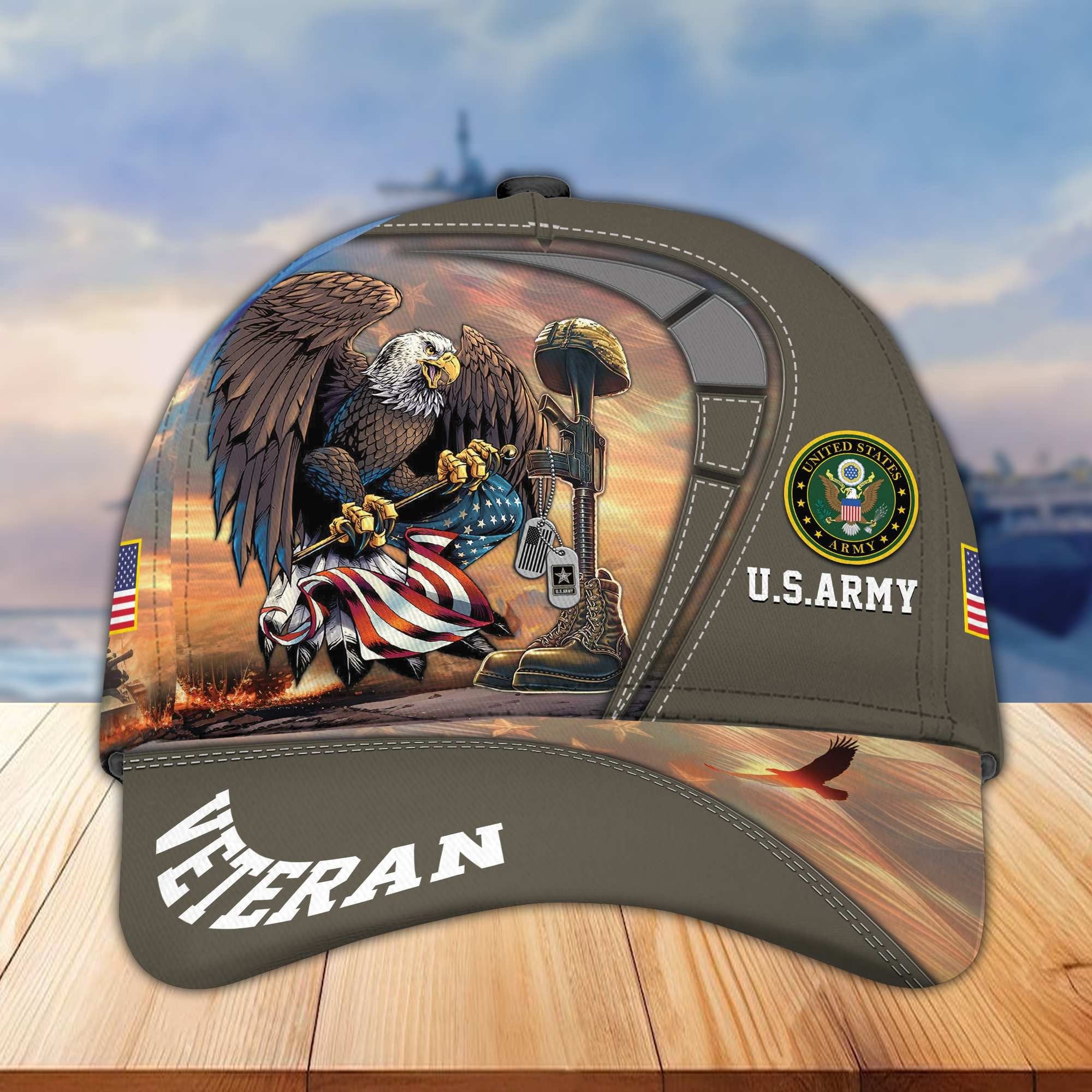 Premium US Veterans Baseball Hats BPVC100402, Gifts For US Veterans On Father's Day, Armed Forces Day, Independence Day, Veterans Day.