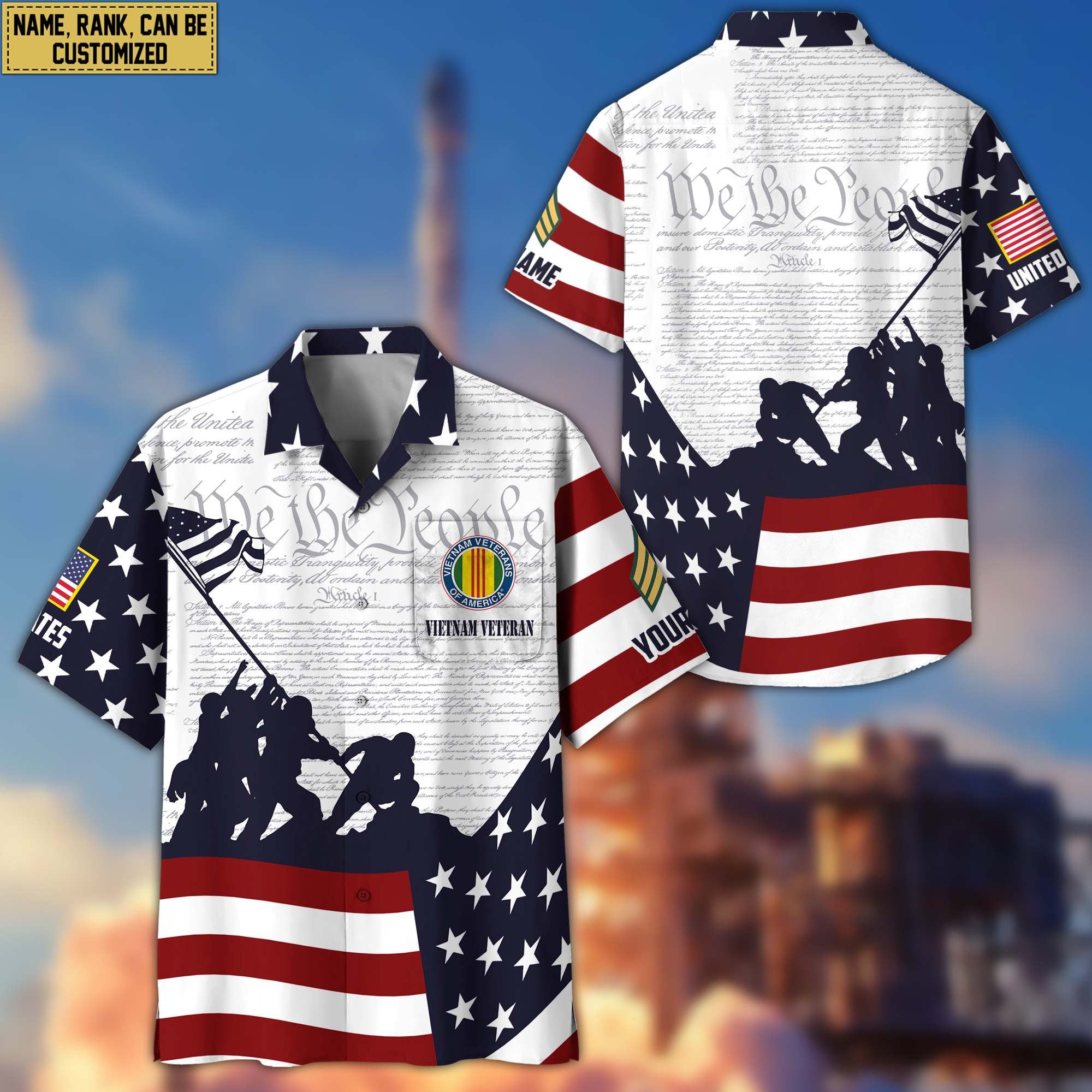 Premium Custom Vietnam Veteran Hawaiian Shirt VPVC403906, Gifts For Vietnam Veteran, Best Gifts On Father's Day, Armed Forces Day, Independence Day, Veterans Day.