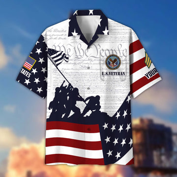 Premium Custom US Veteran Hawaiian Shirt VPVC403907, Gifts For US Veteran, Best Gifts On Father's Day, Armed Forces Day, Independence Day, Veterans Day.