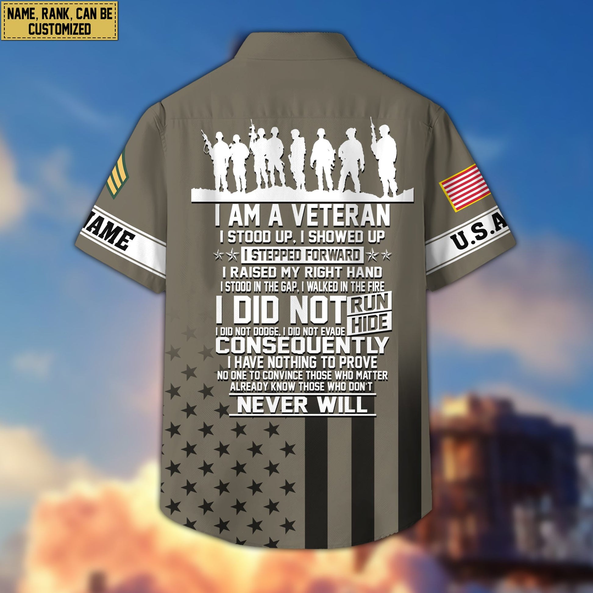 Premium Custom US Army Veteran Hawaiian Shirt VPVC404101, Gifts For Army Veteran, Best Gifts On Father's Day, Armed Forces Day, Independence Day, Veterans Day.