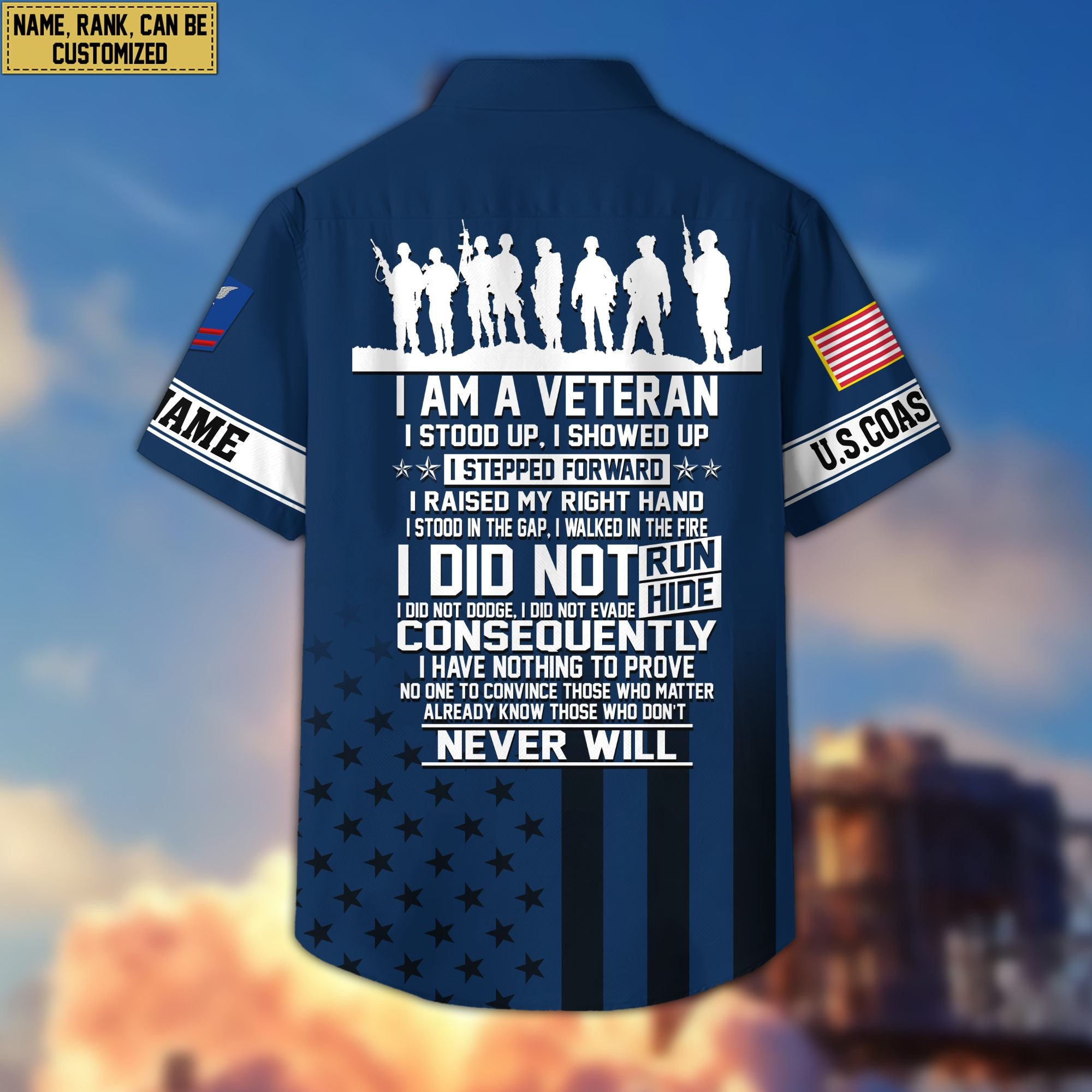 Premium Custom USCG Veteran Hawaiian Shirt VPVC404105, Gifts For Coast Guard Veteran, Best Gifts On Father's Day, Armed Forces Day, Independence Day, Veterans Day.